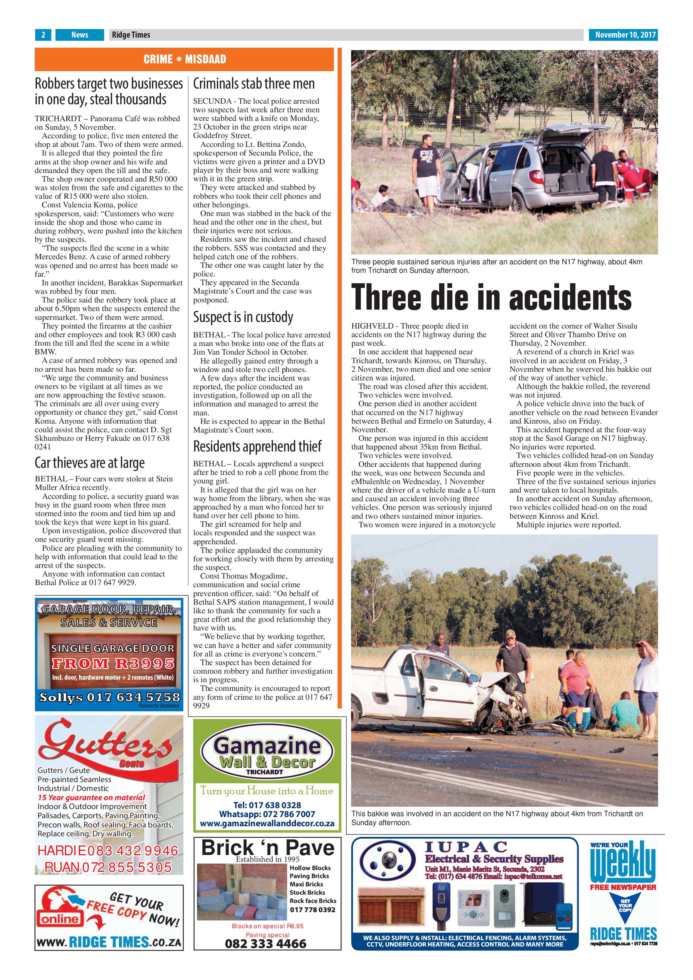 Ridge Times, 10 November 2017 page 2