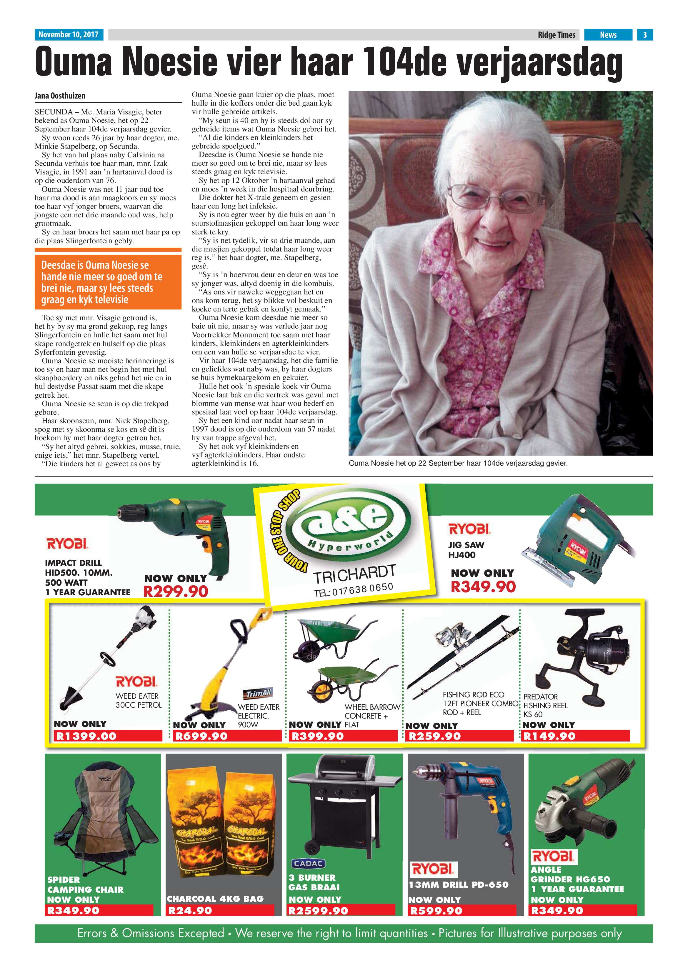 Ridge Times, 10 November 2017 page 3
