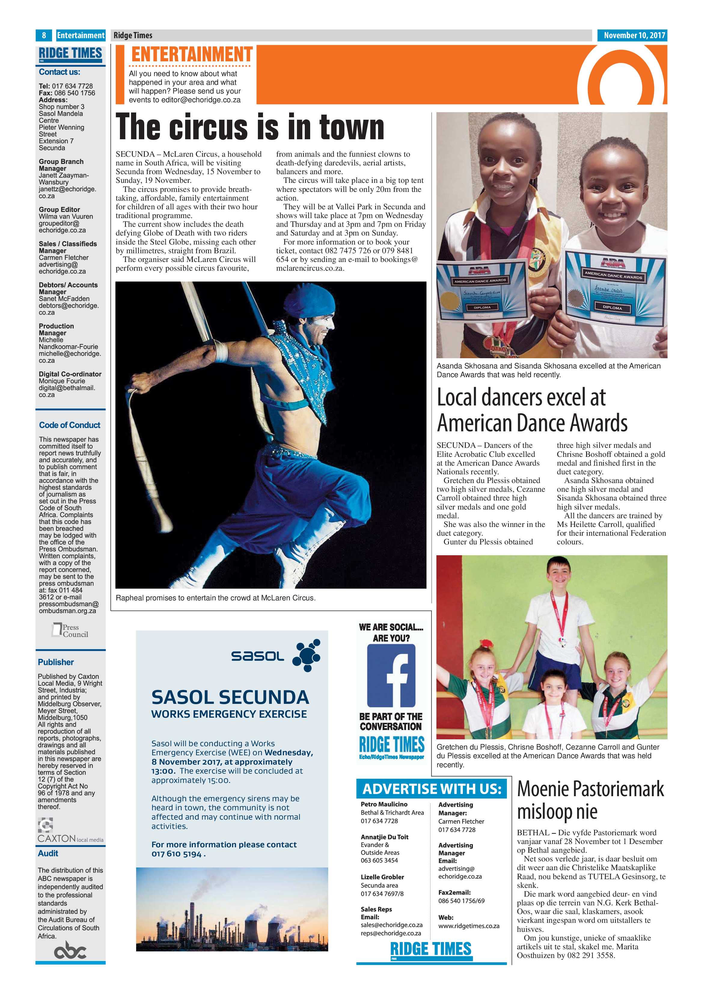 Ridge Times, 10 November 2017 page 8