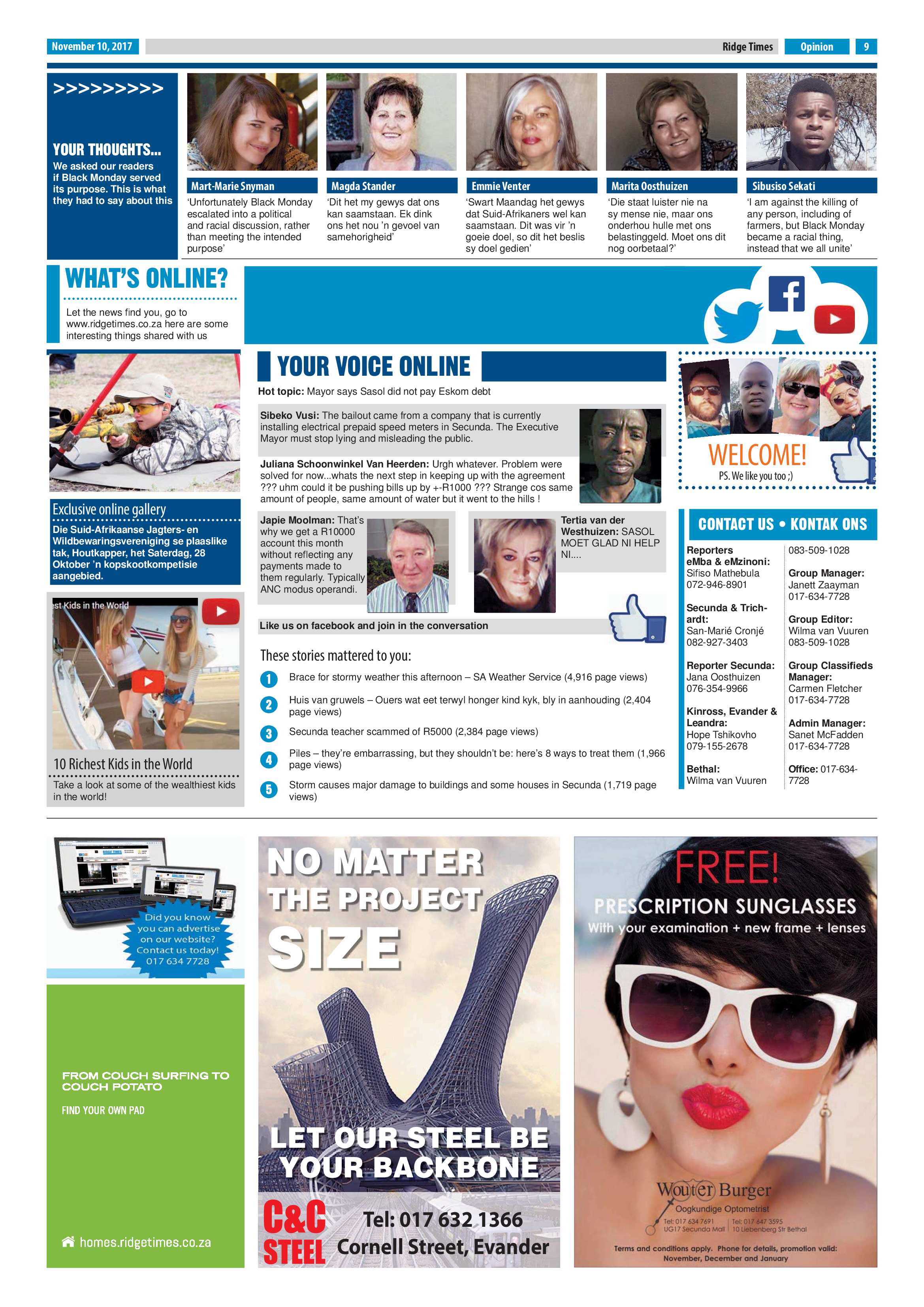 Ridge Times, 10 November 2017 page 9