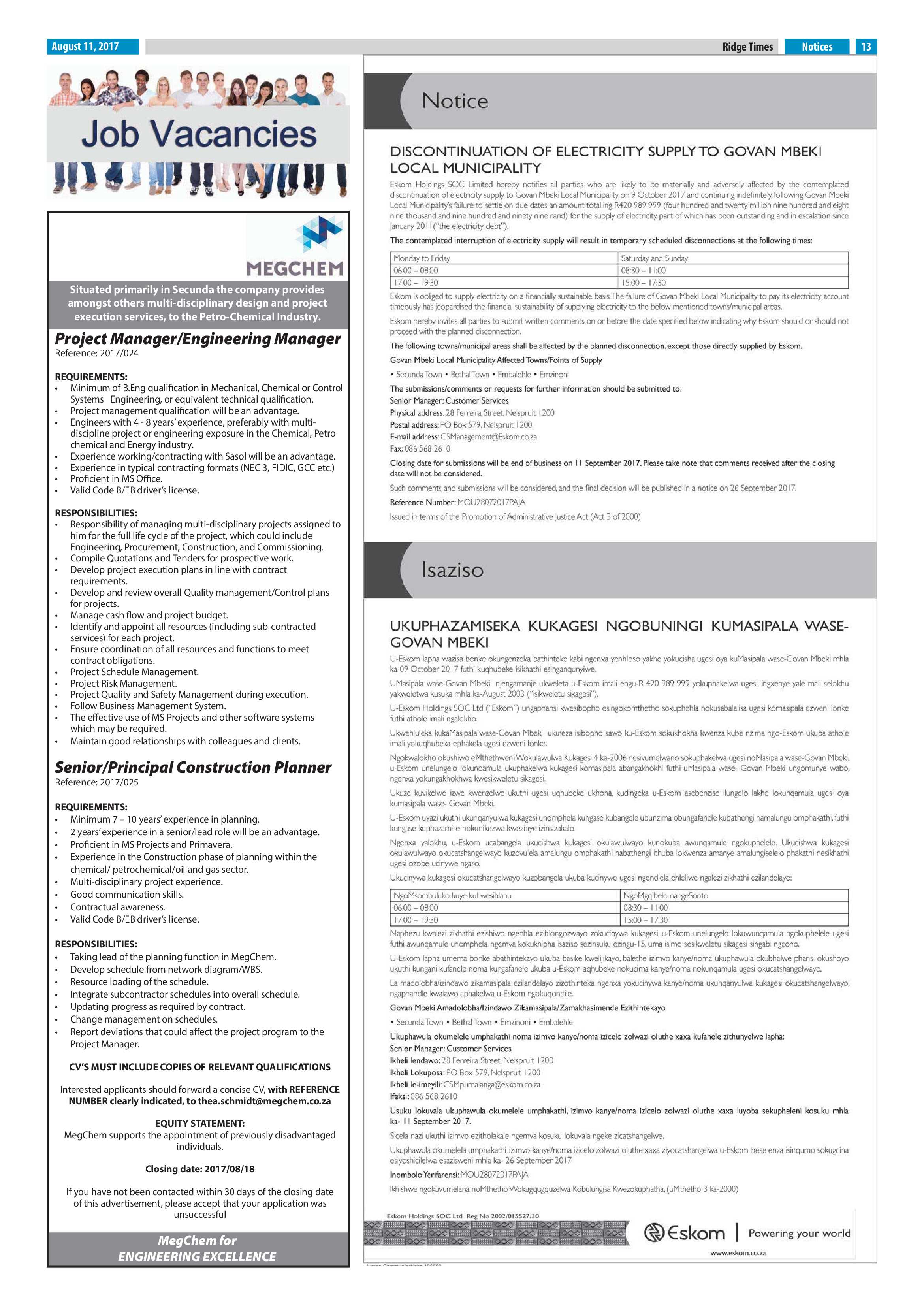 Ridge Times, 11 August 2017 page 13