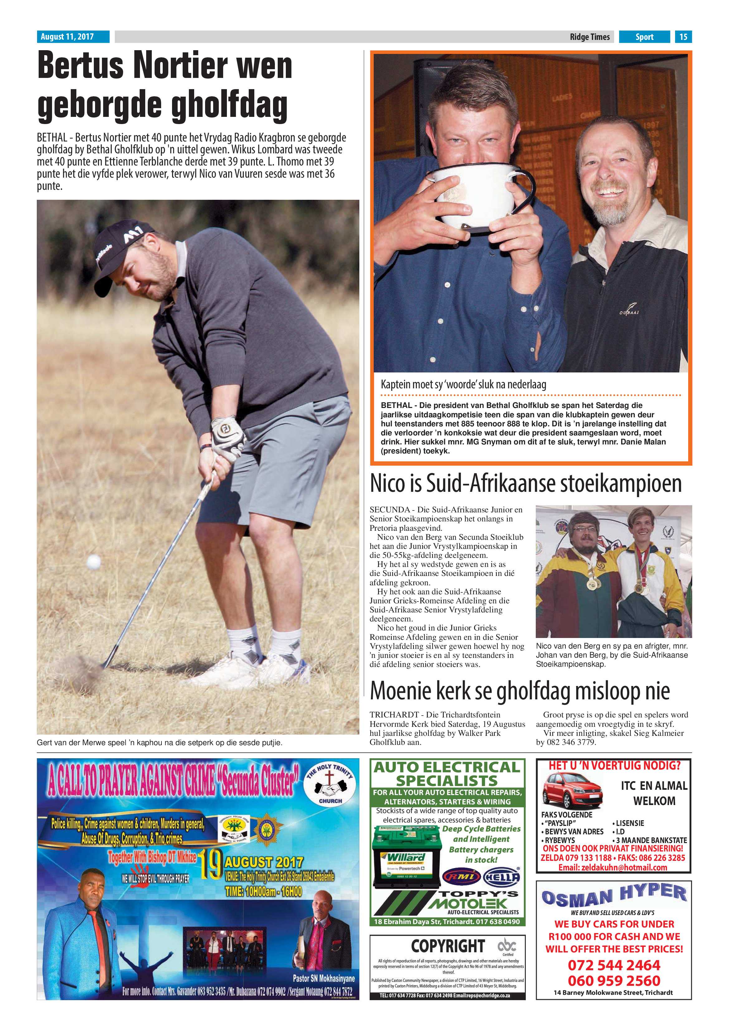 Ridge Times, 11 August 2017 page 15