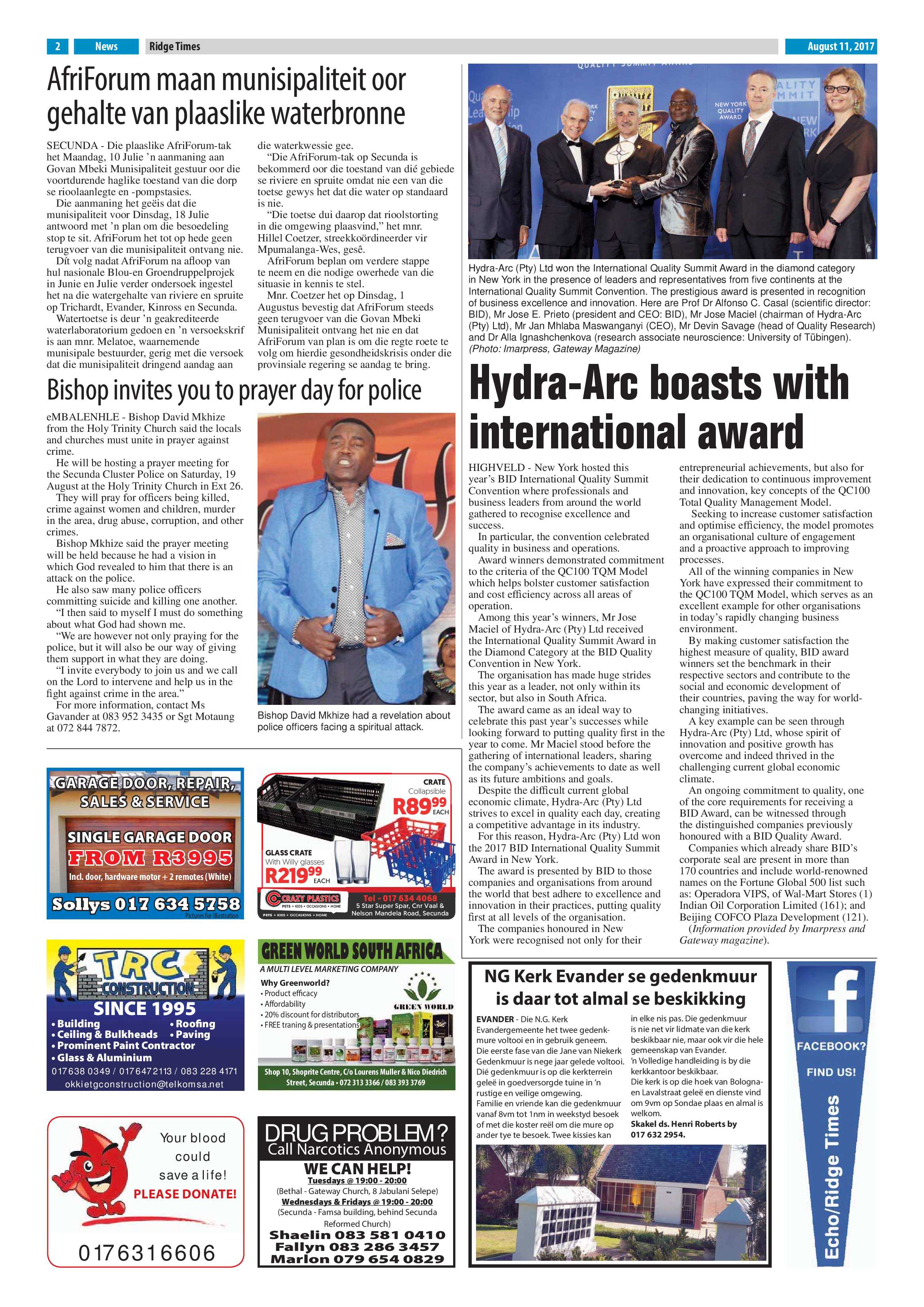 Ridge Times, 11 August 2017 page 2