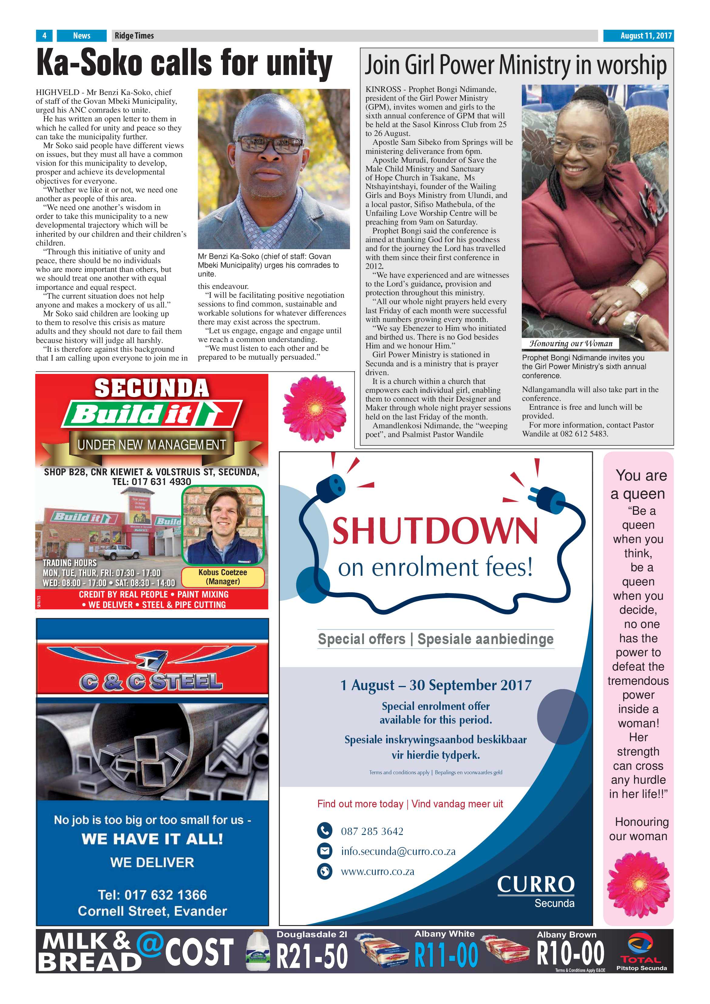 Ridge Times, 11 August 2017 page 4