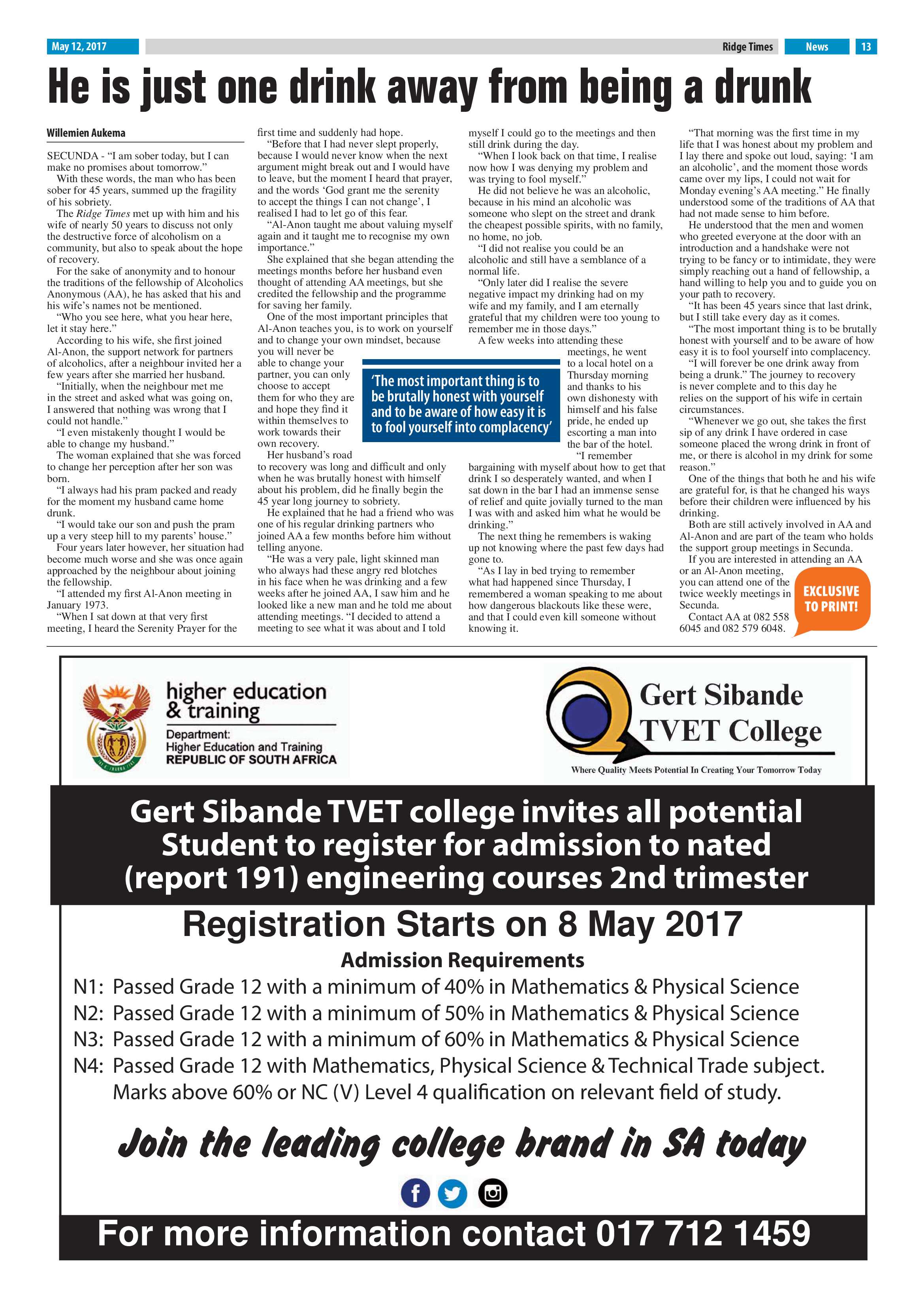 Ridge Times, 12 May 2017 page 13
