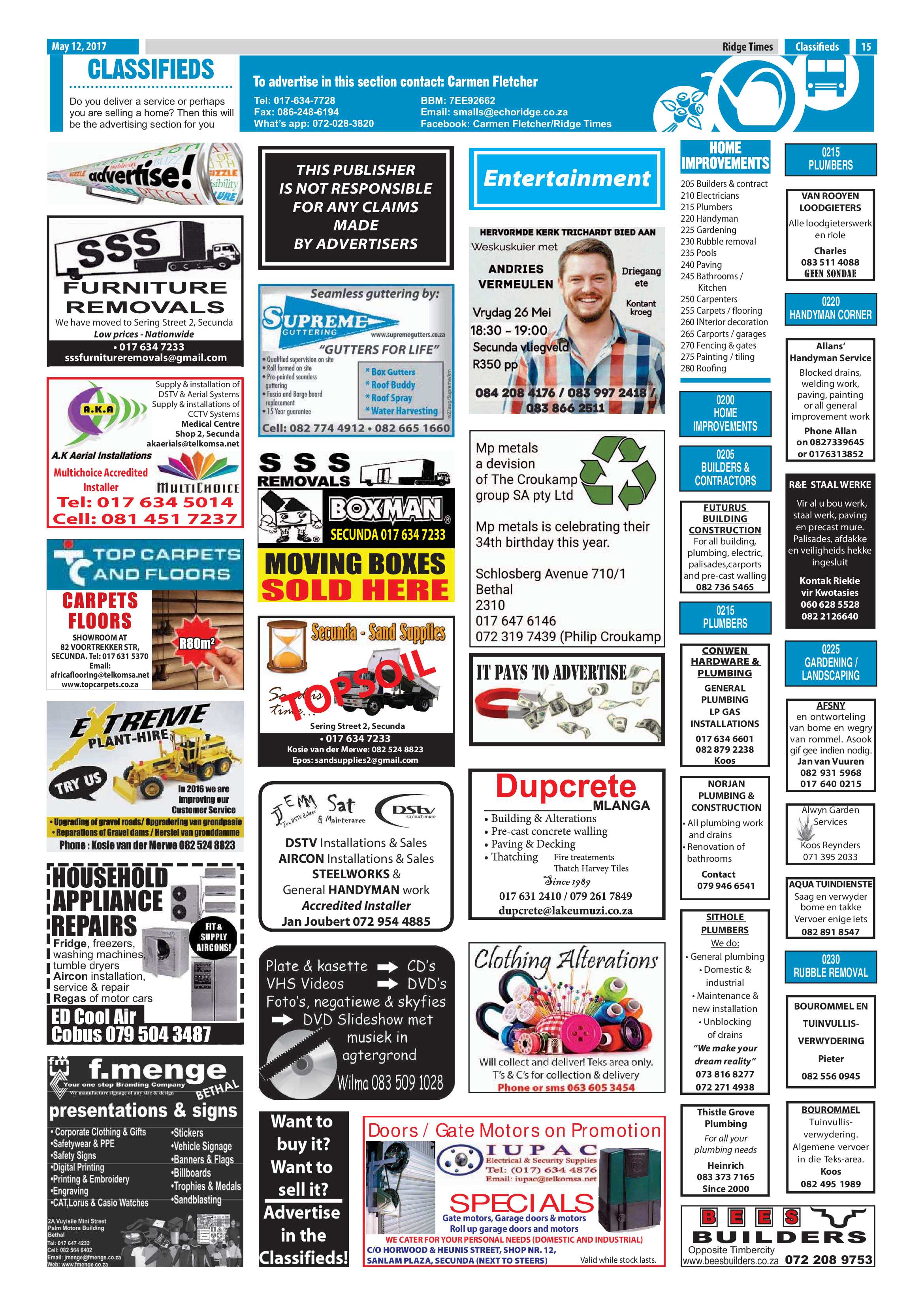 Ridge Times, 12 May 2017 page 15