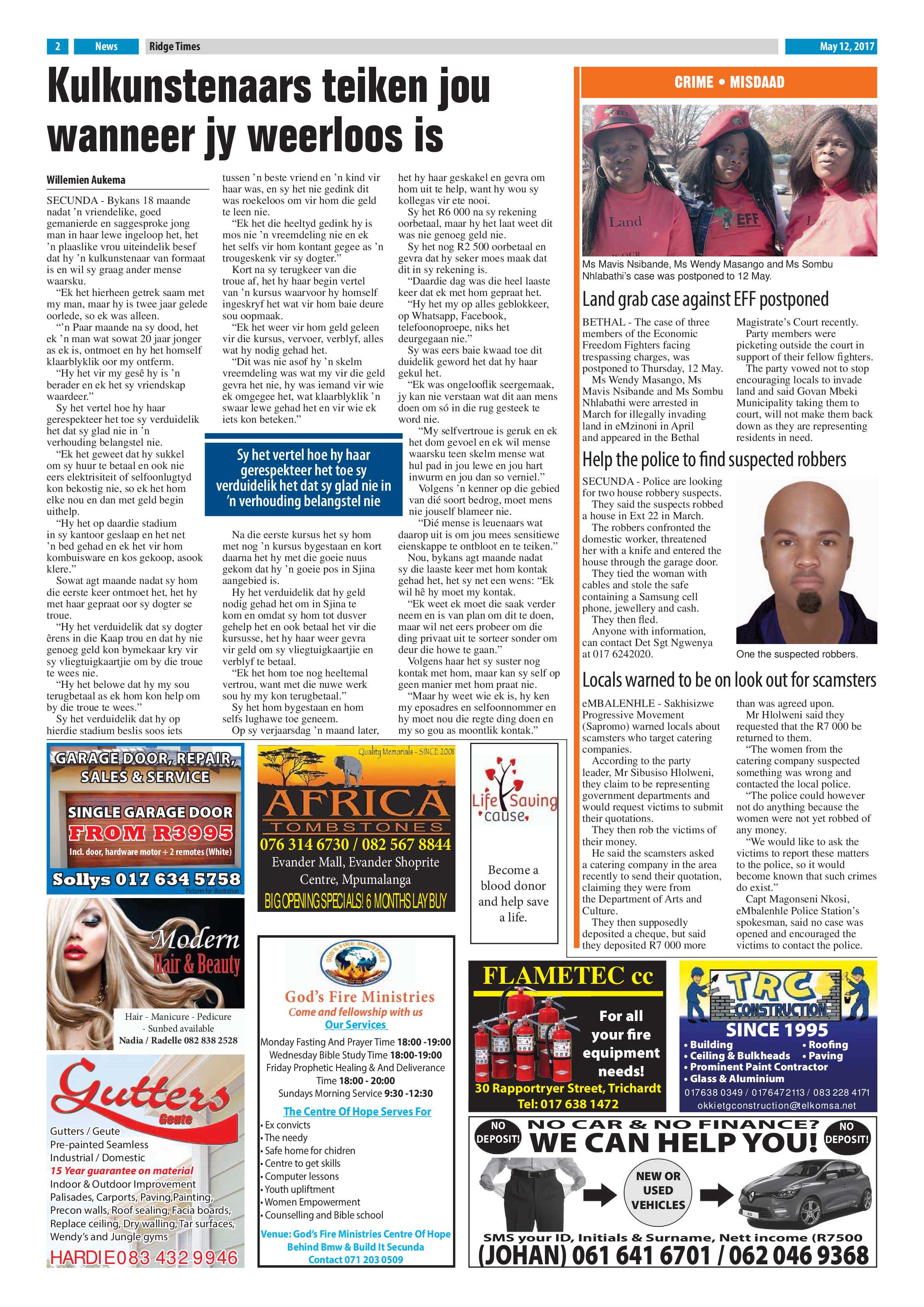 Ridge Times, 12 May 2017 page 2