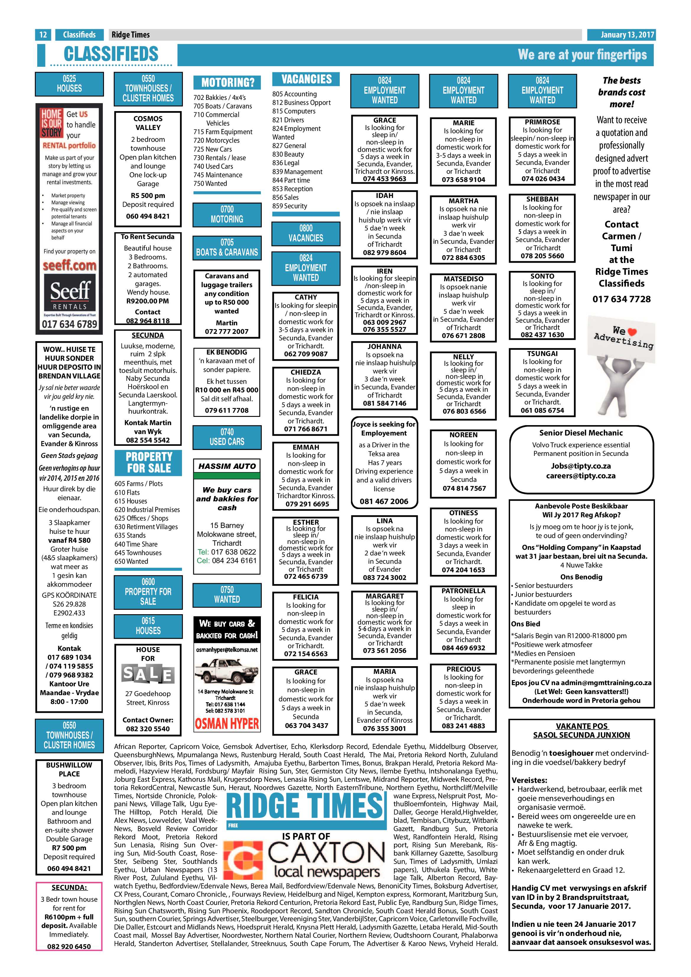 Ridge Times, 13 January 2017 page 12