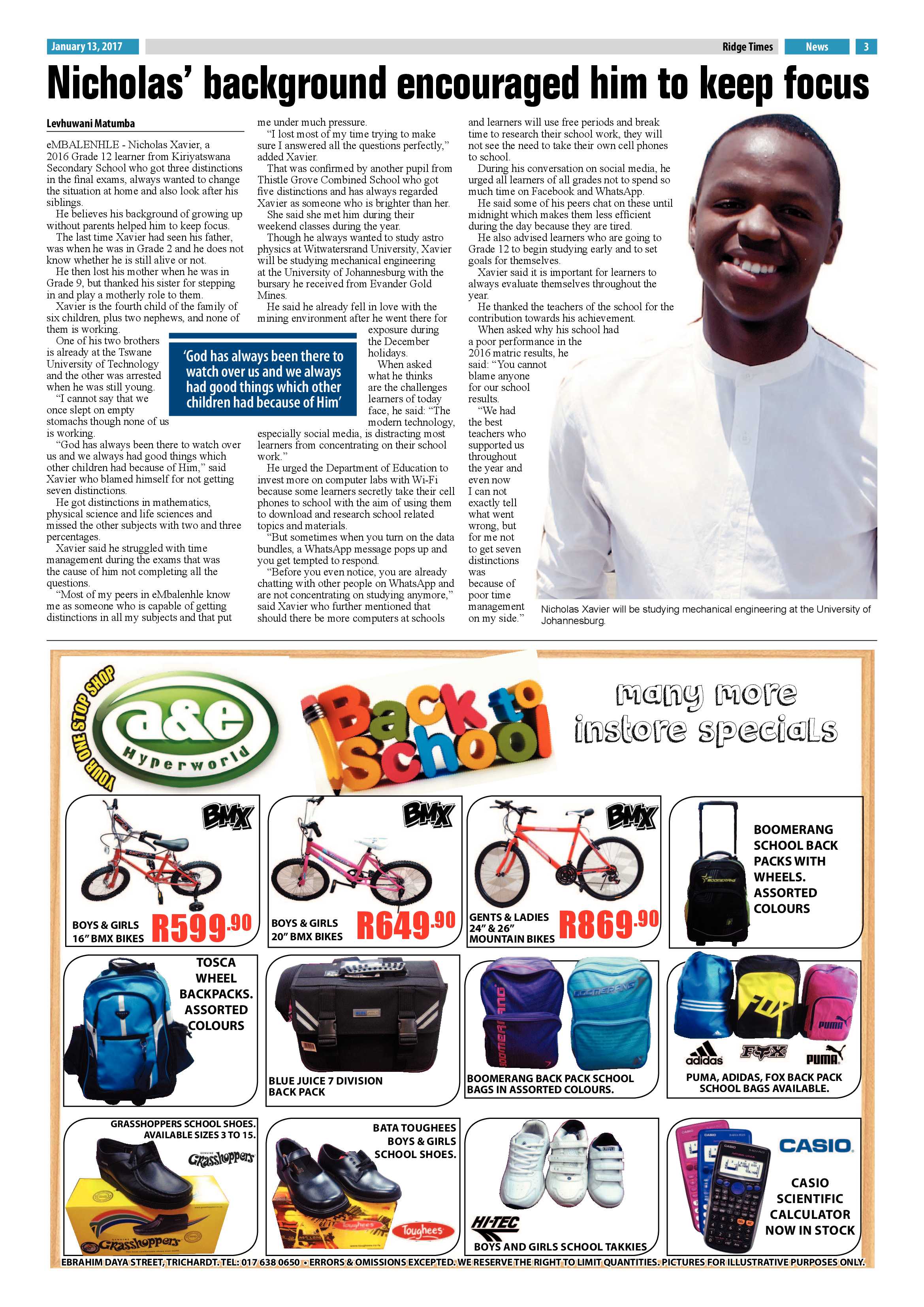 Ridge Times, 13 January 2017 page 3