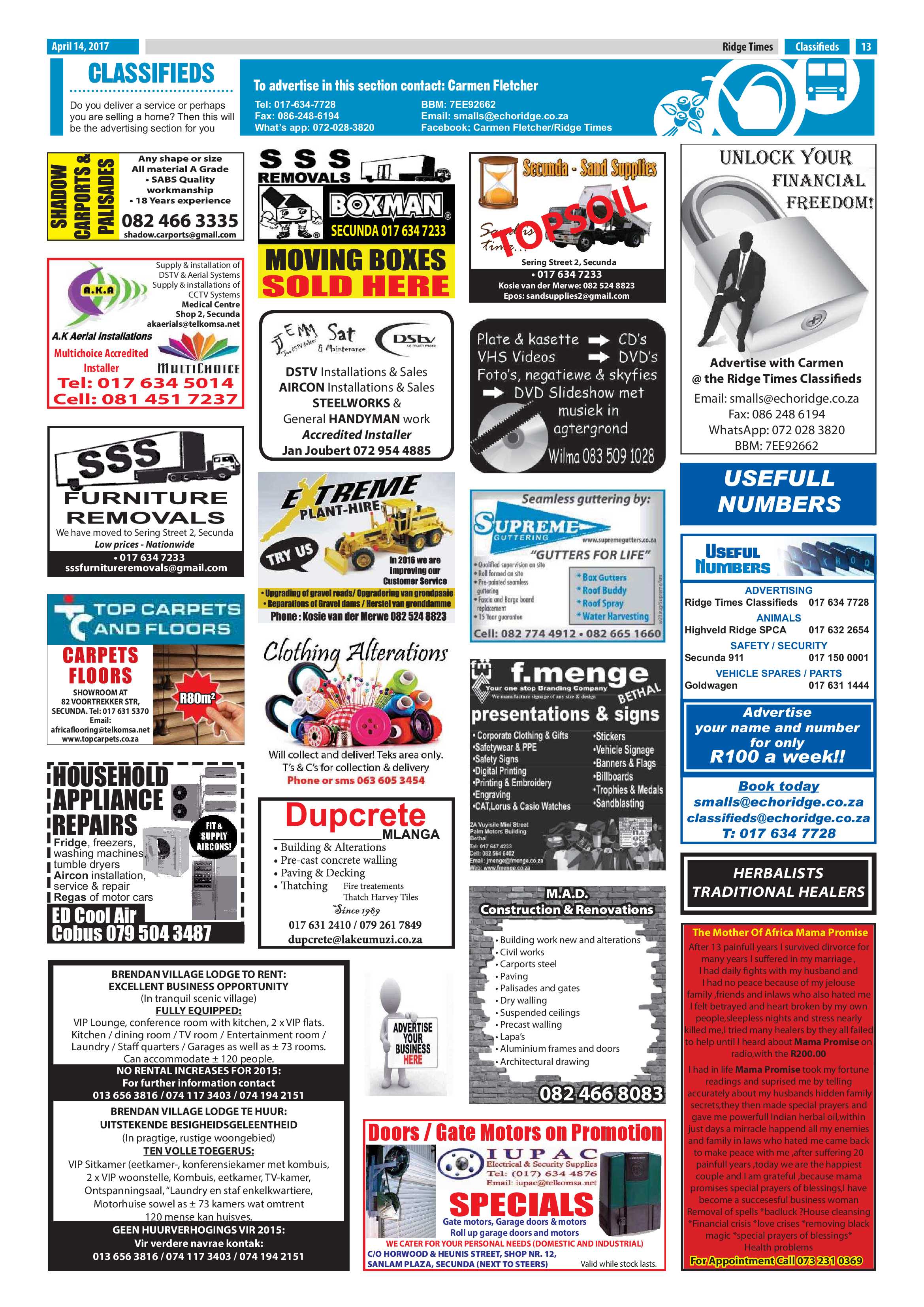 Ridge Times, 14 April 2017 page 13