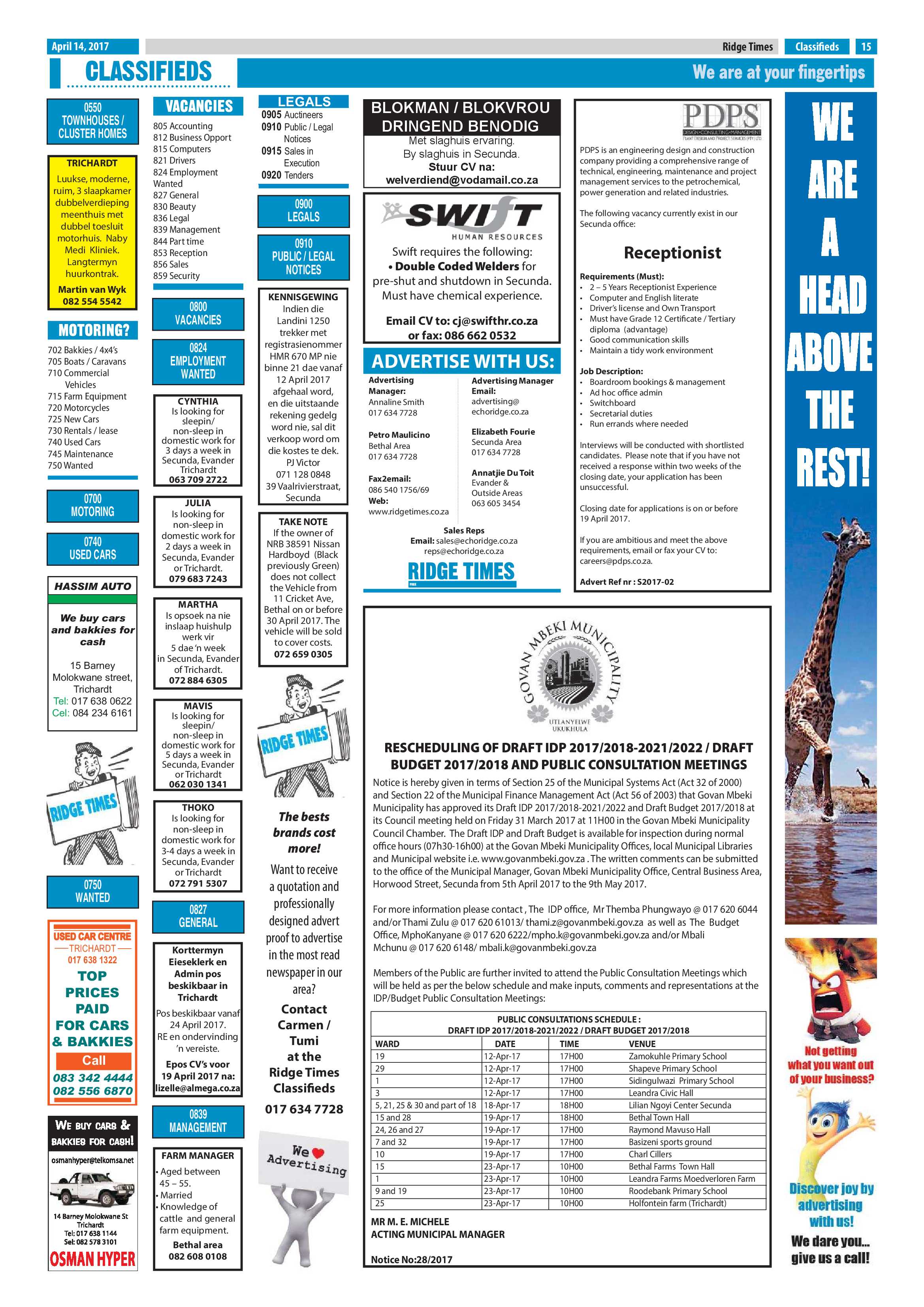 Ridge Times, 14 April 2017 page 15