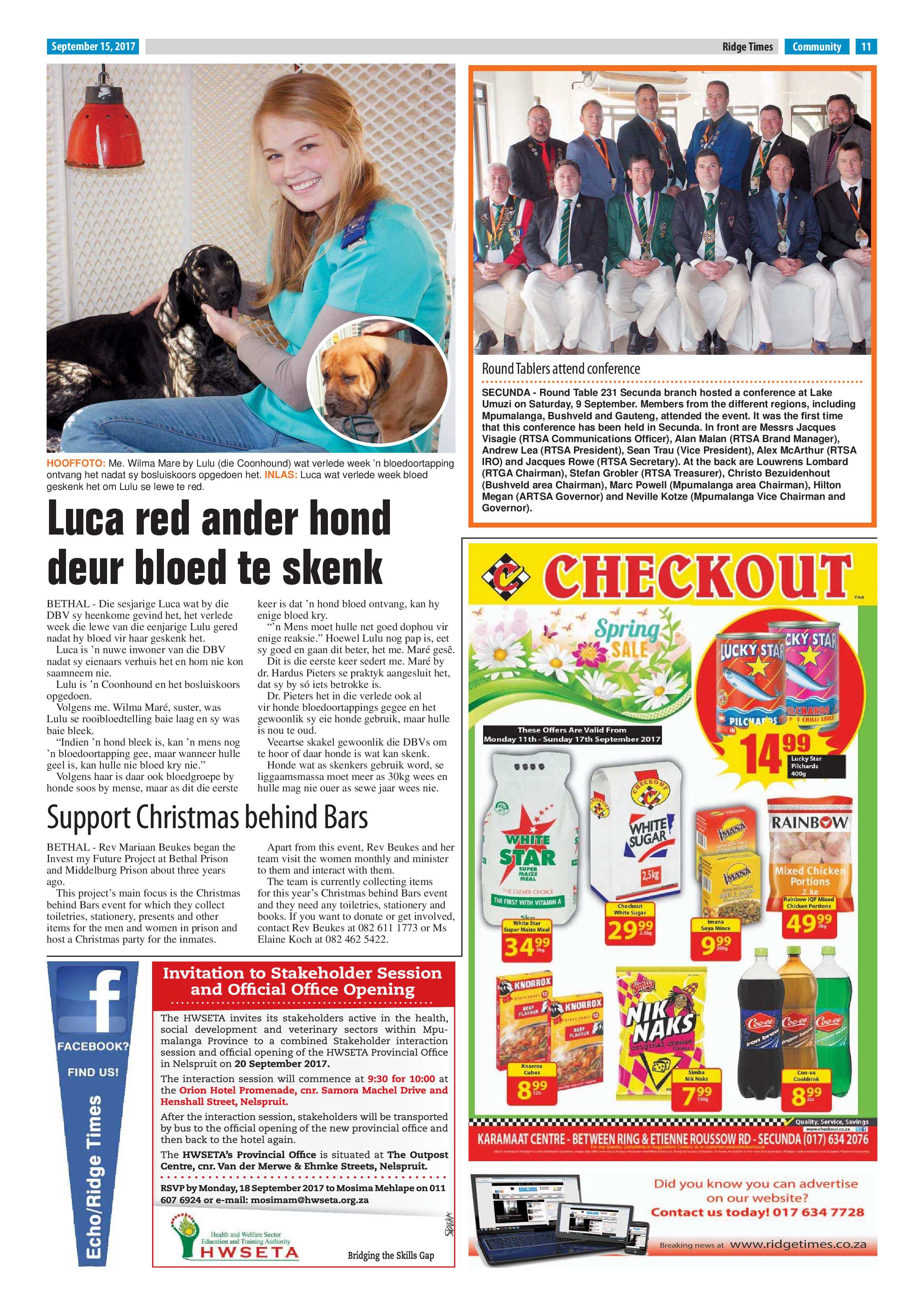 Ridge Times, 15 September 2017 page 11