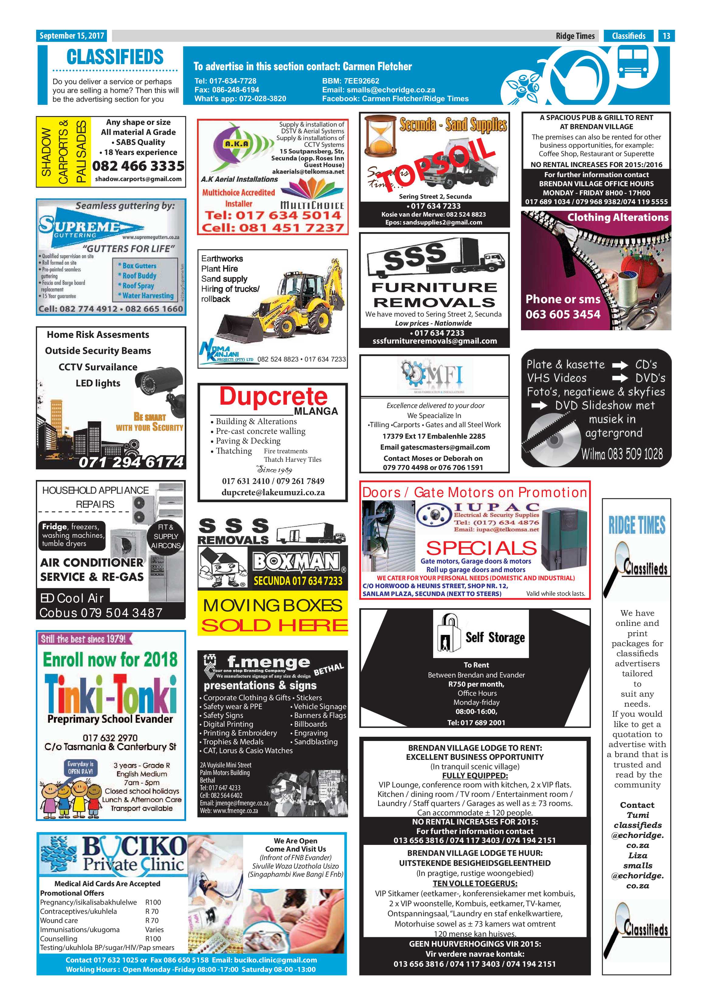 Ridge Times, 15 September 2017 page 13