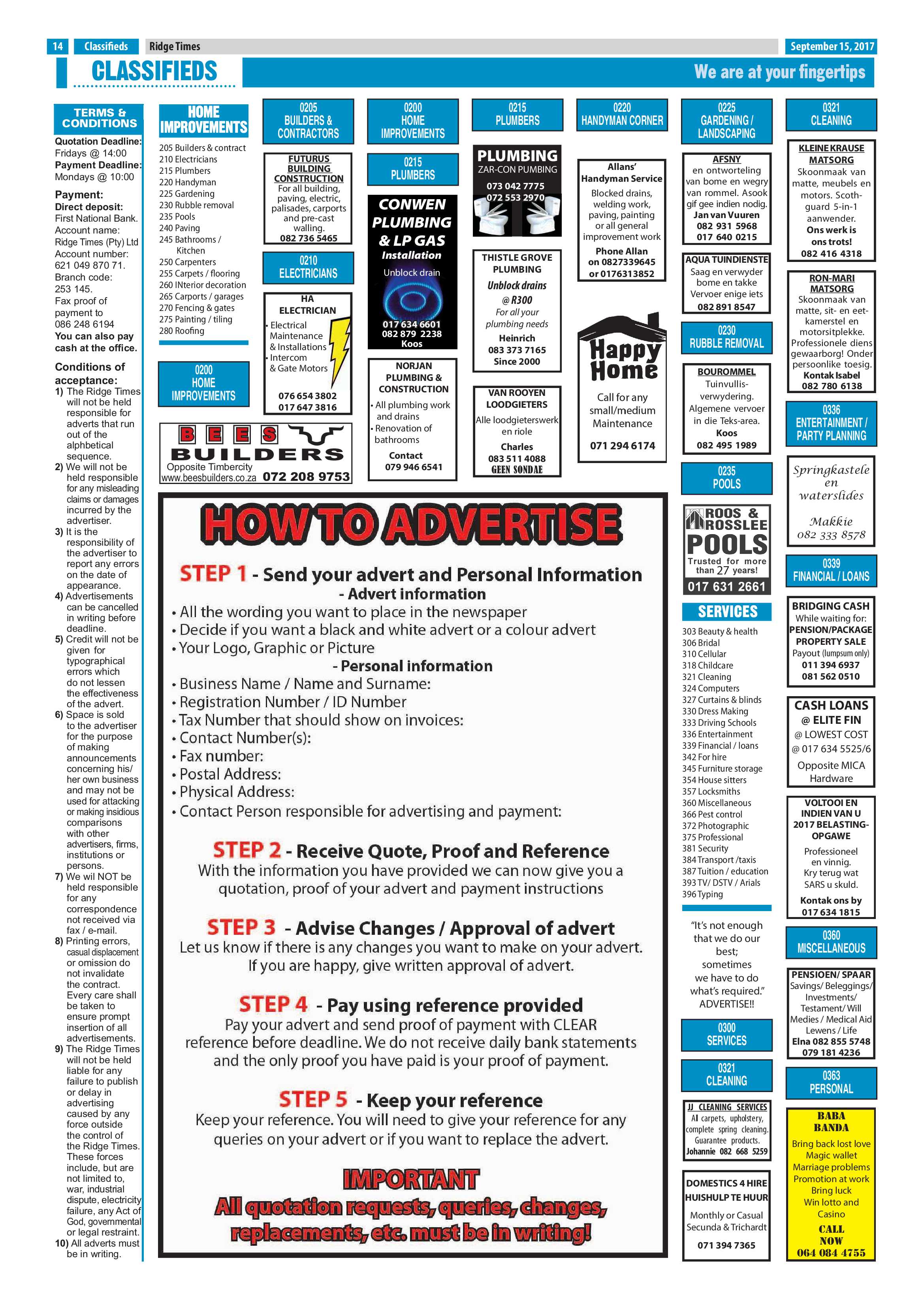 Ridge Times, 15 September 2017 page 14