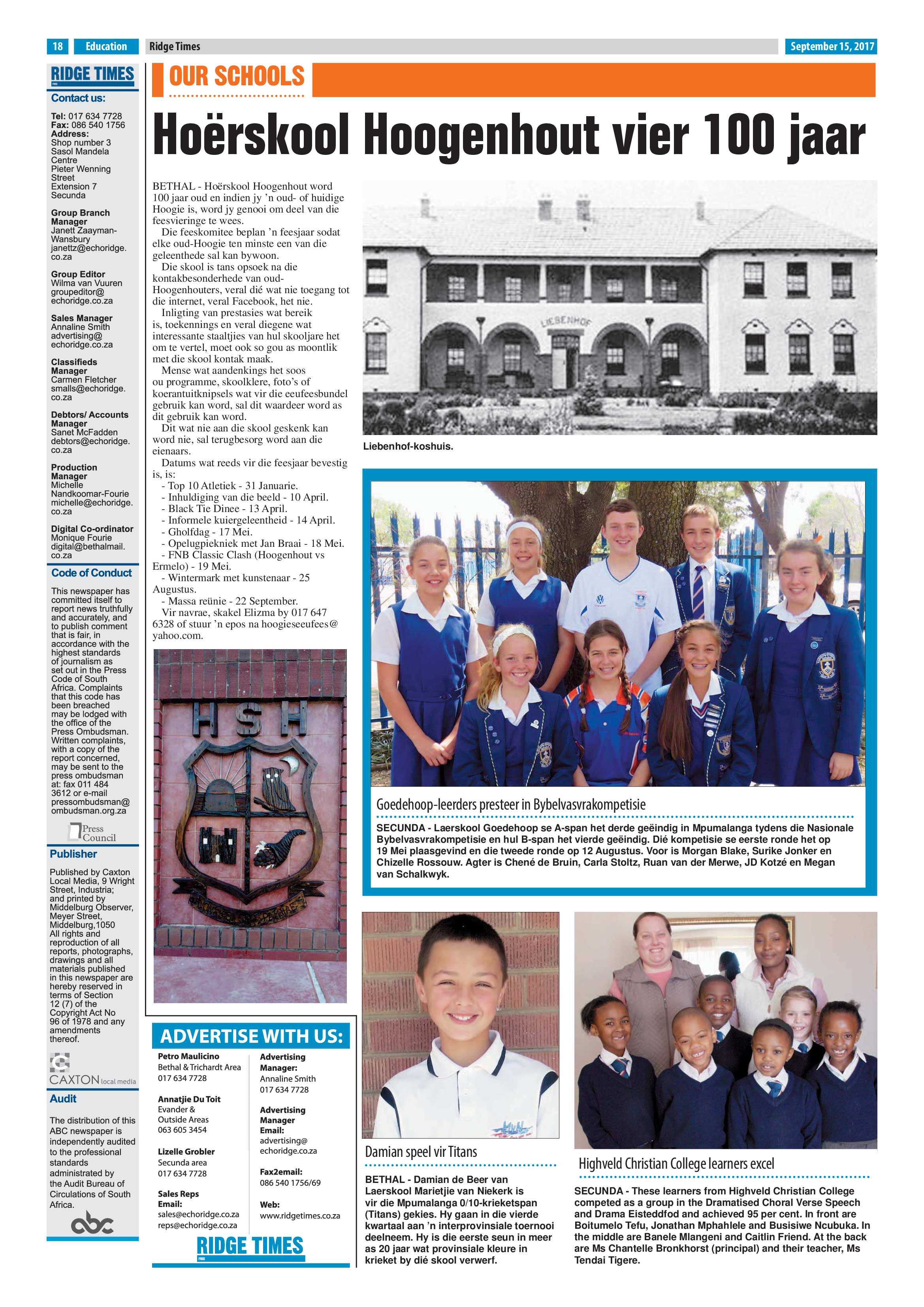 Ridge Times, 15 September 2017 page 18