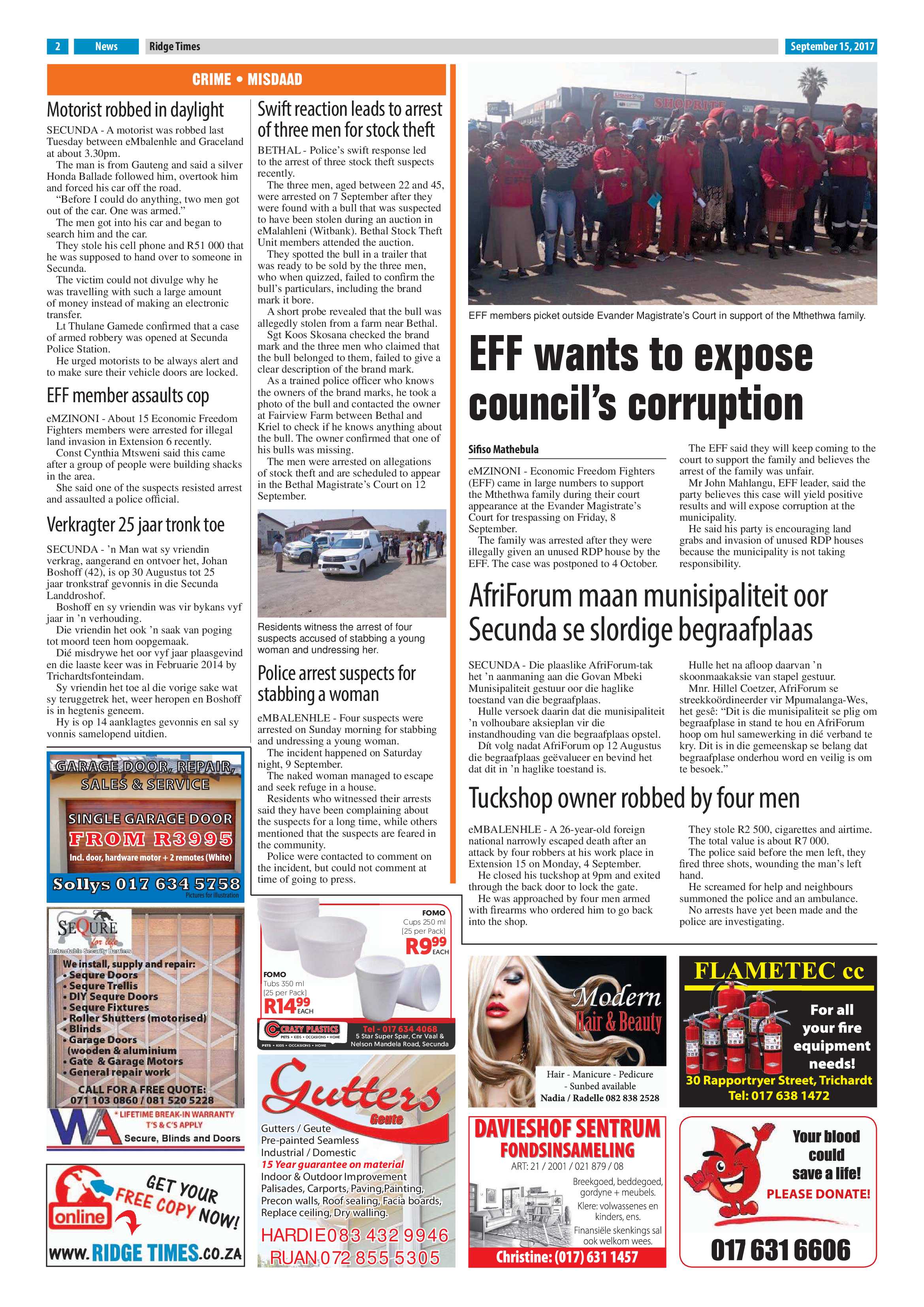 Ridge Times, 15 September 2017 page 2
