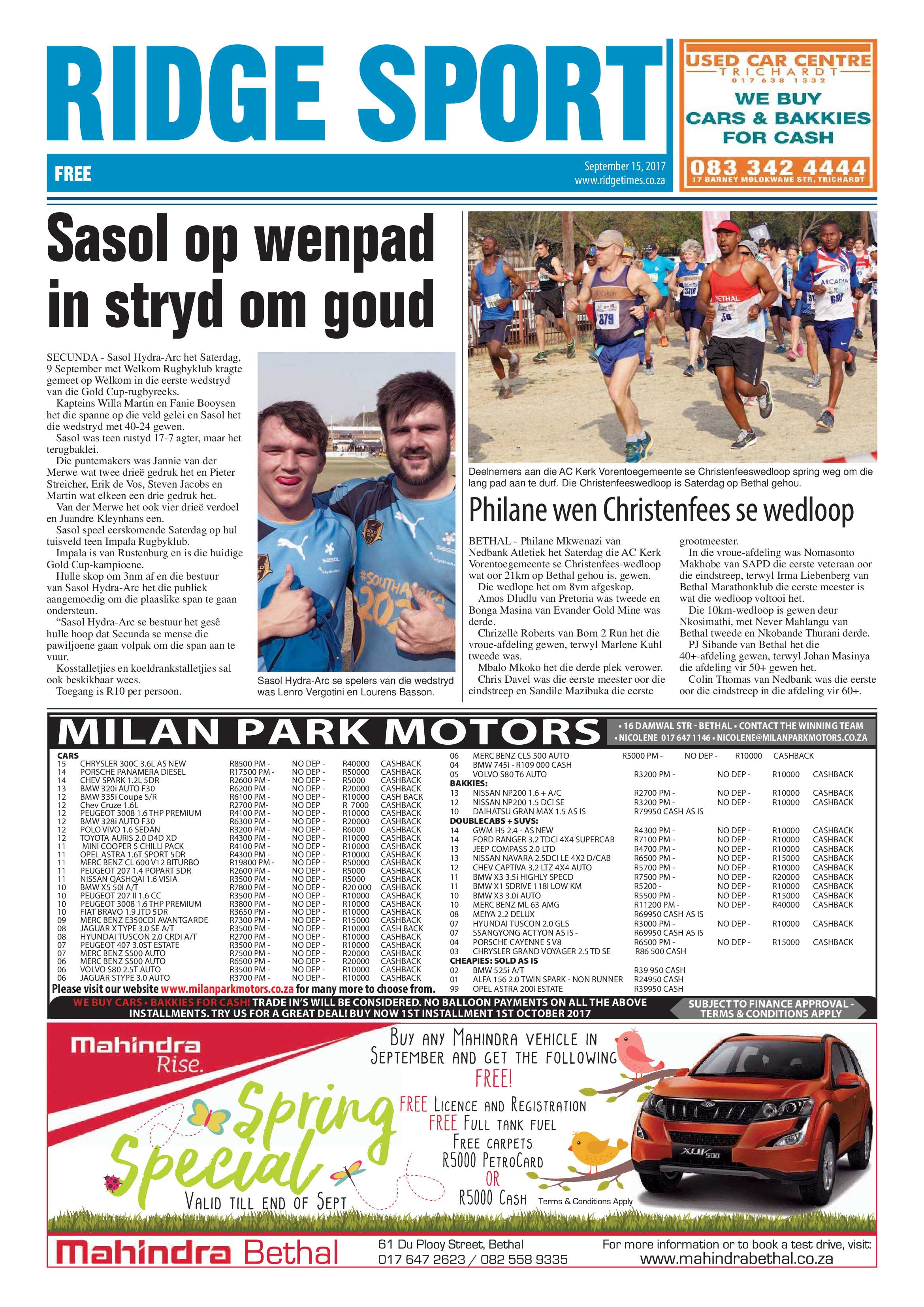 Ridge Times, 15 September 2017 page 20