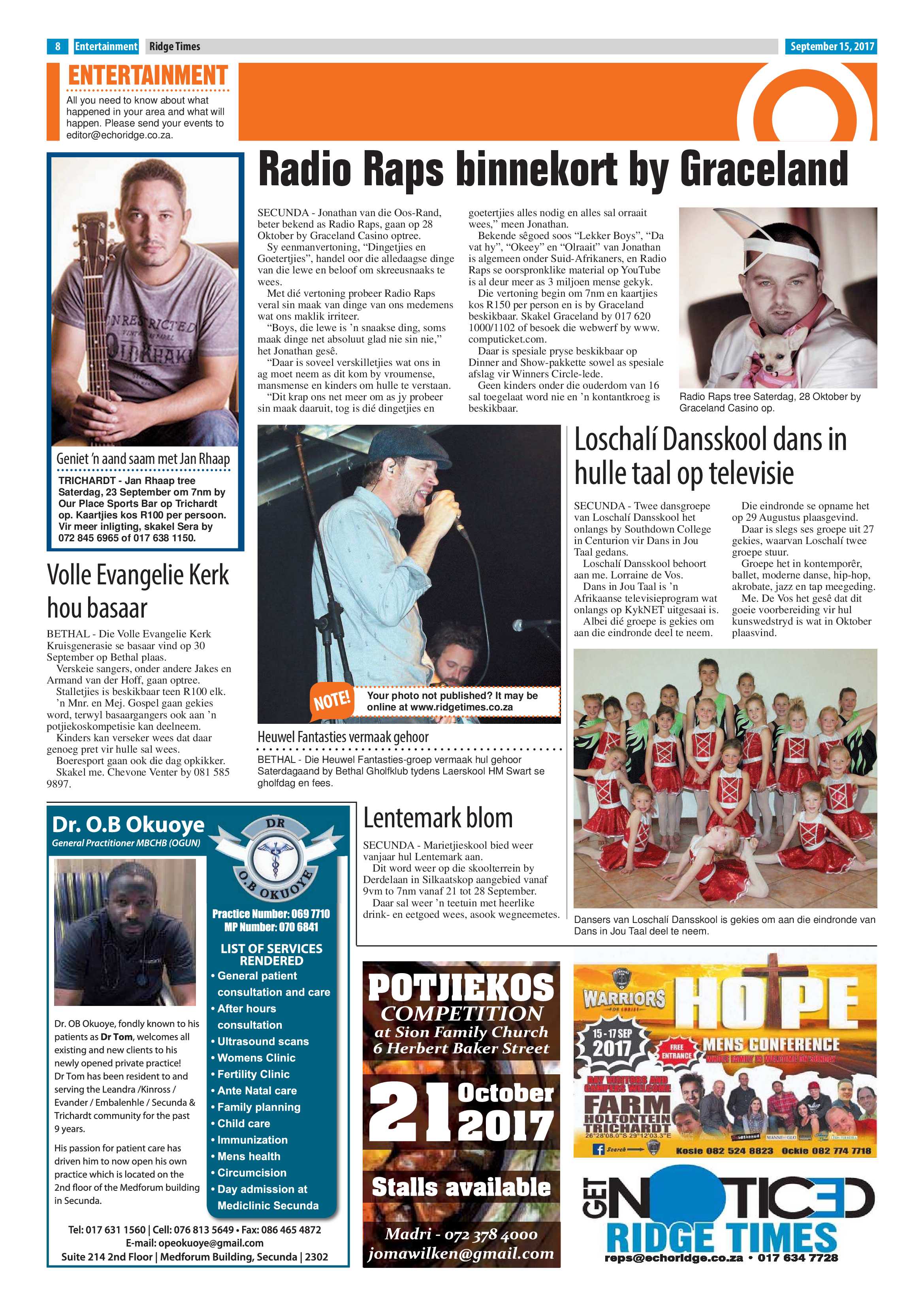 Ridge Times, 15 September 2017 page 8