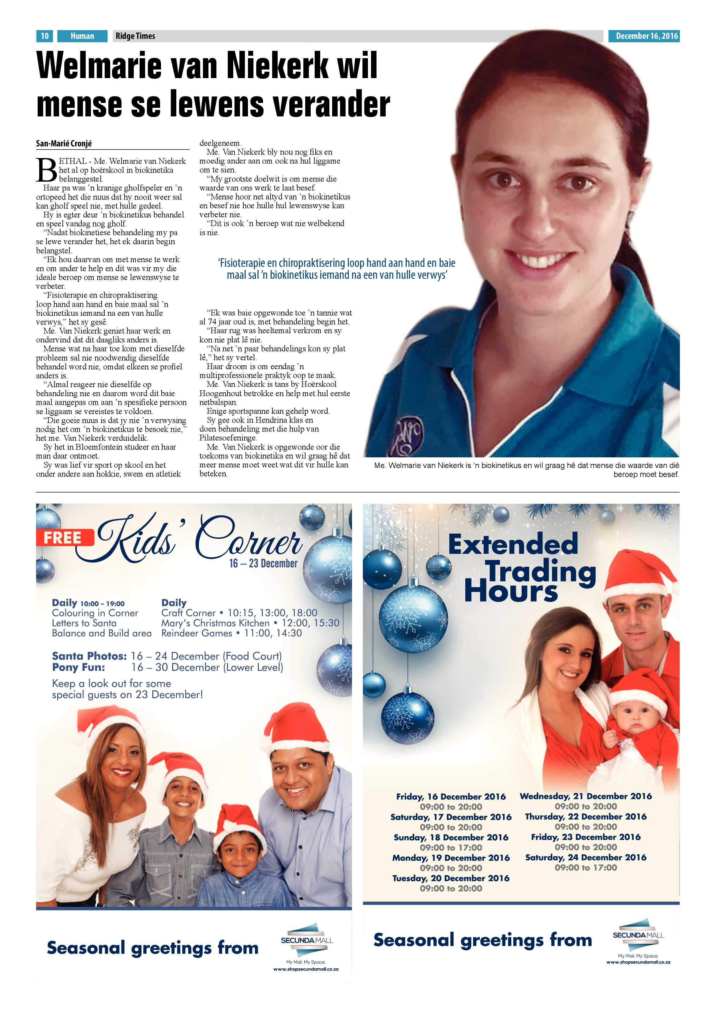 Ridge Times, 16 December 2016 page 10