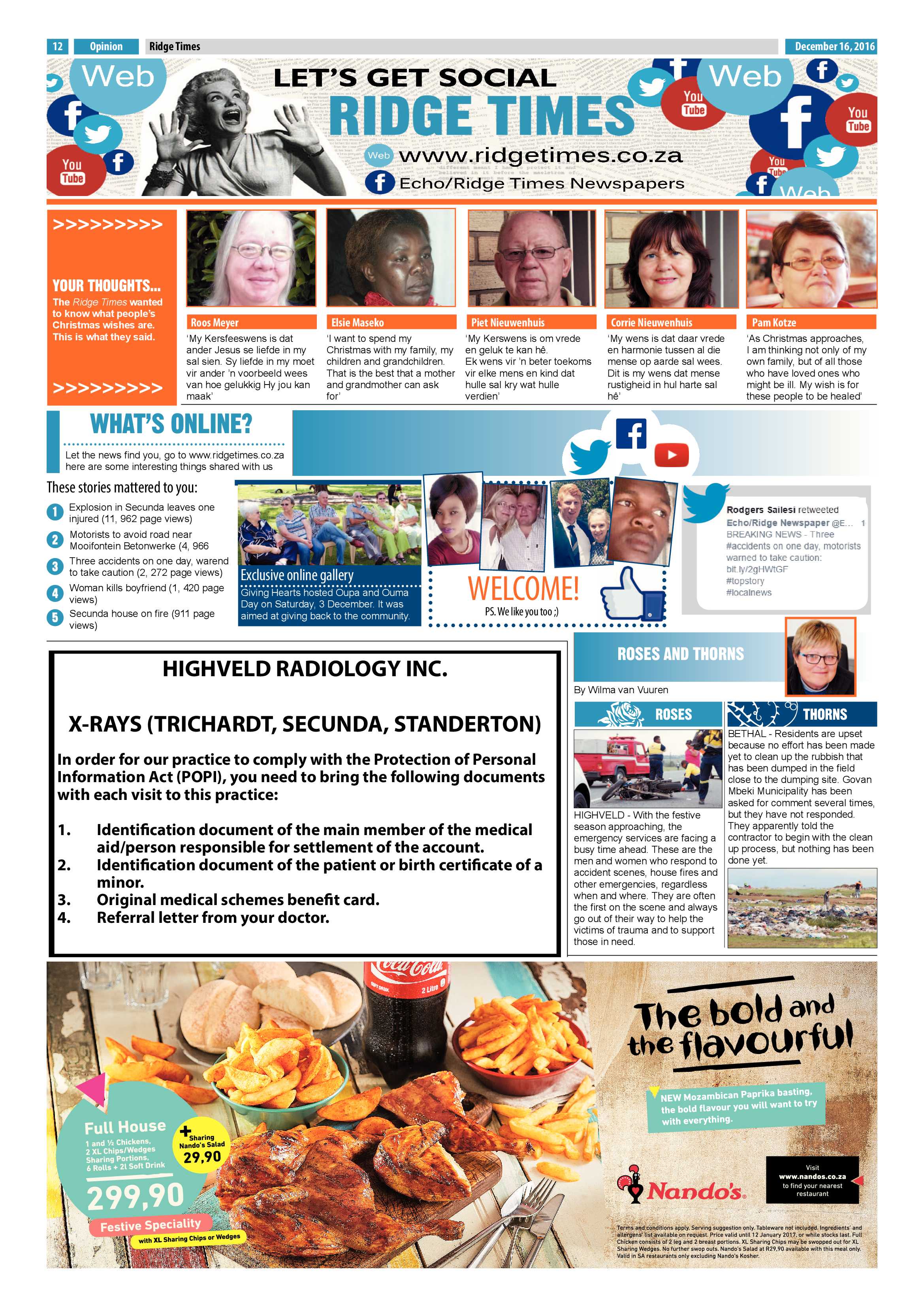 Ridge Times, 16 December 2016 page 12