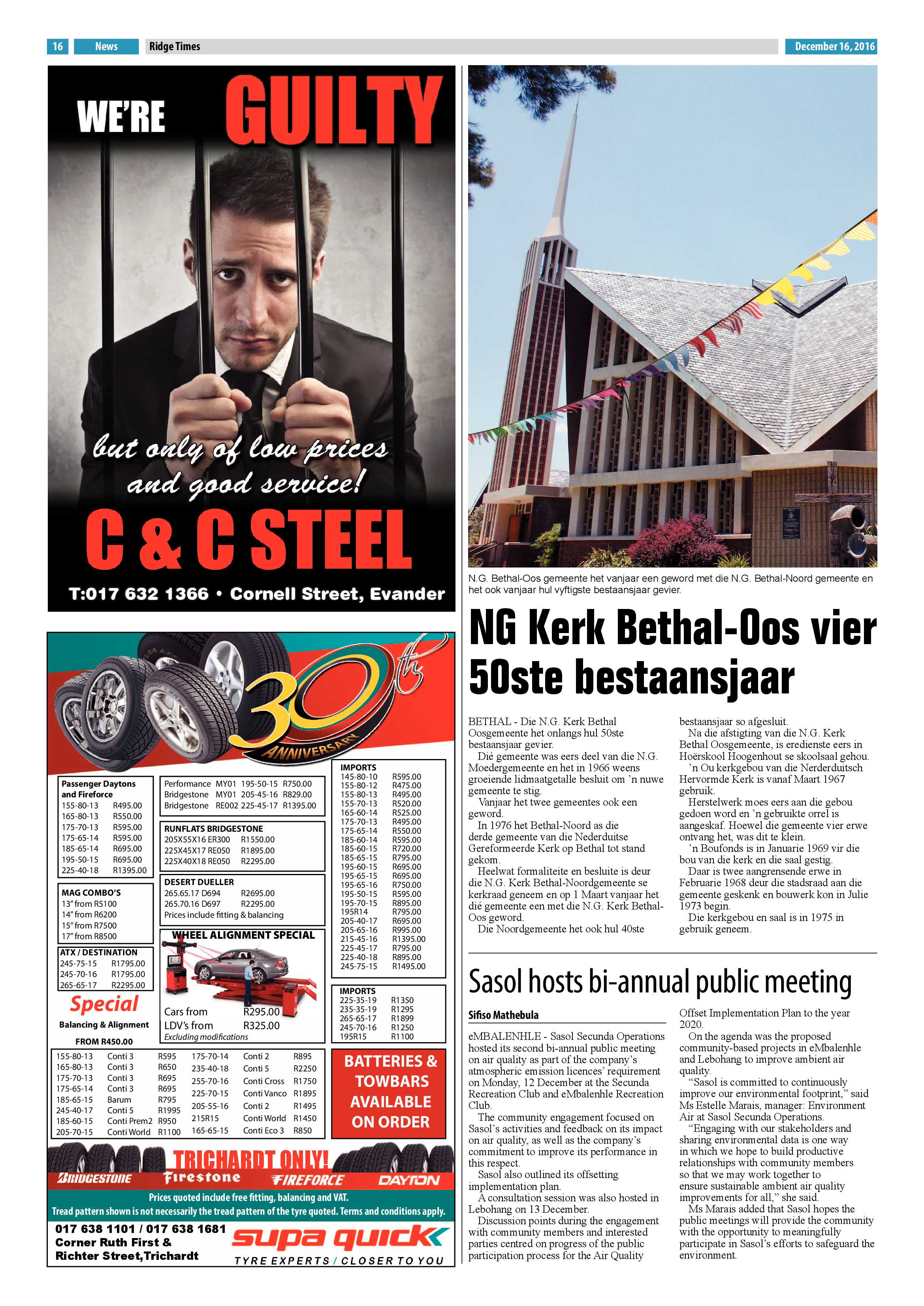 Ridge Times, 16 December 2016 page 16