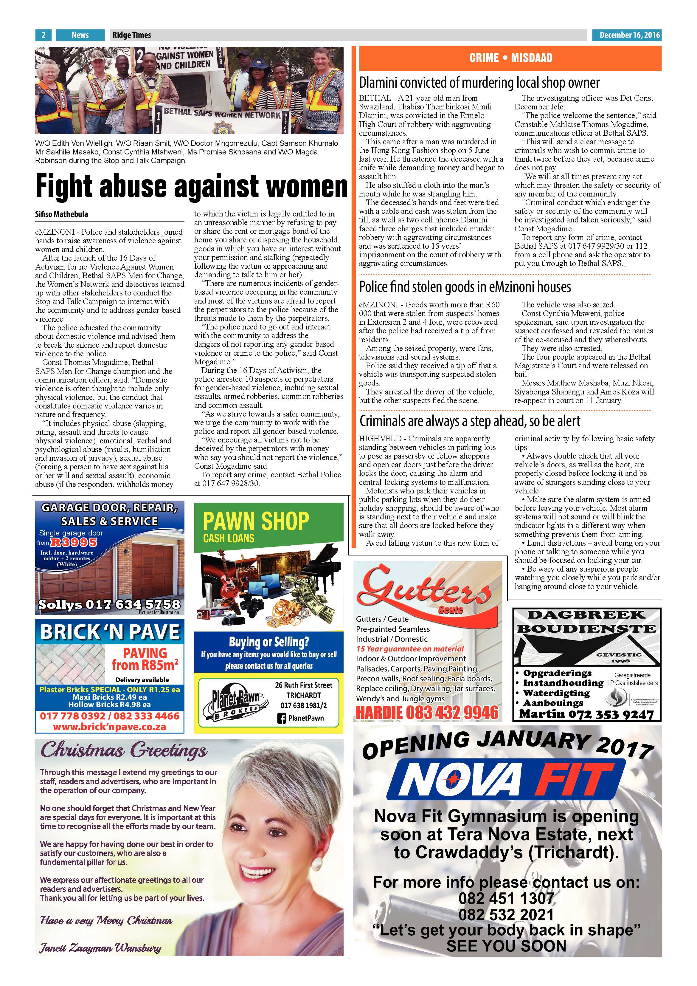 Ridge Times, 16 December 2016 page 2