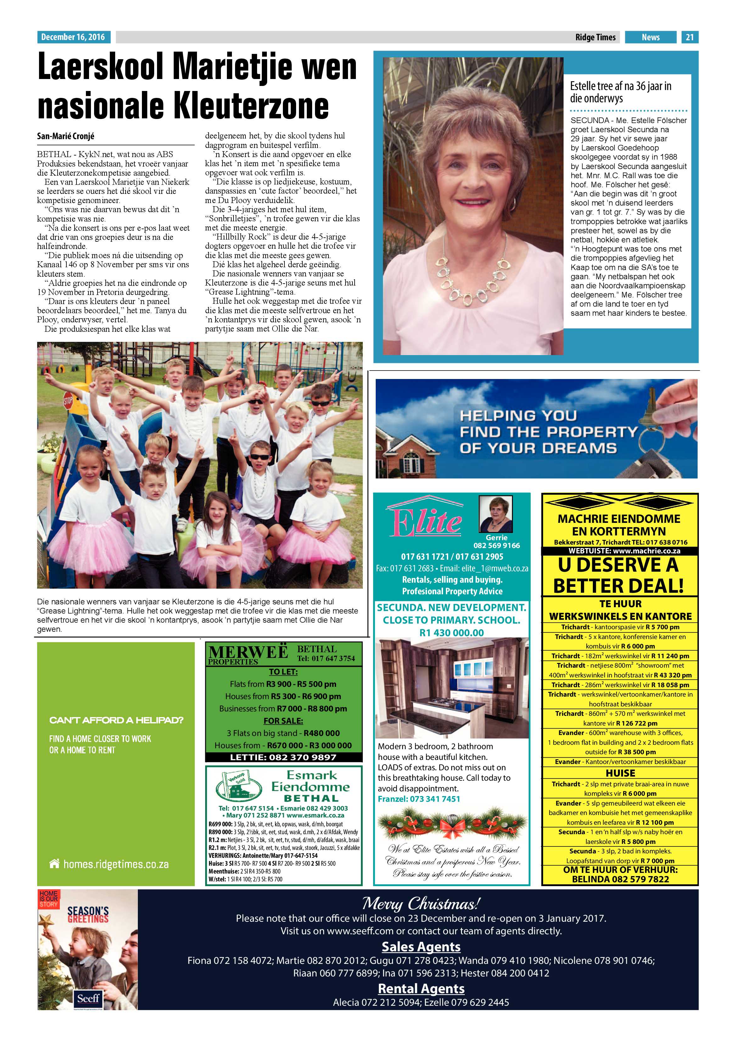 Ridge Times, 16 December 2016 page 21