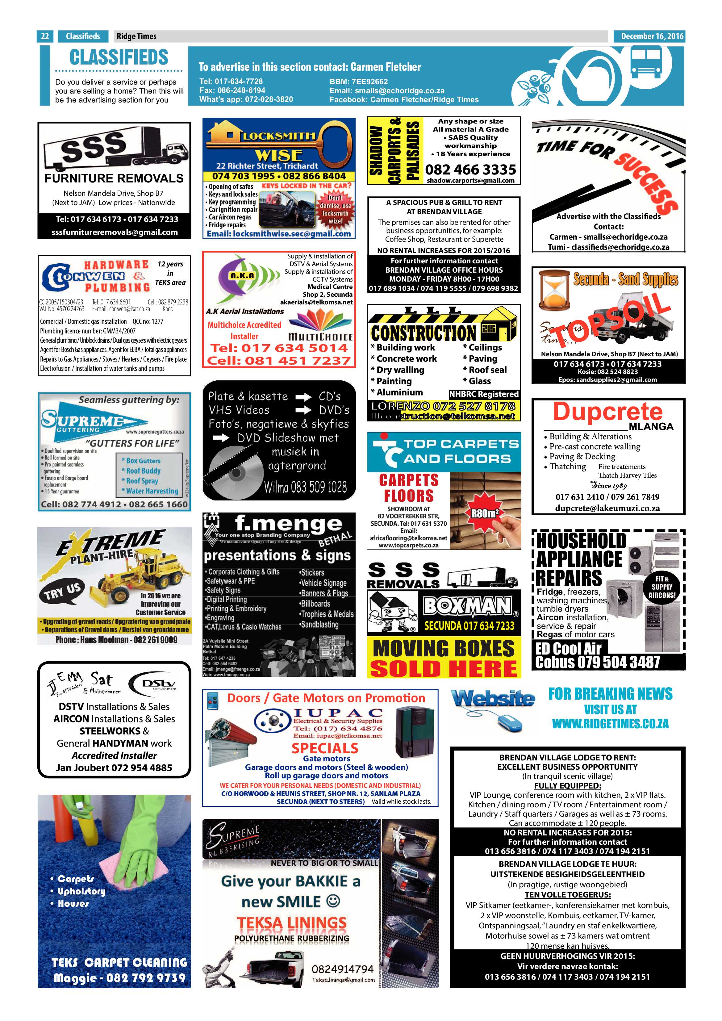 Ridge Times, 16 December 2016 page 22