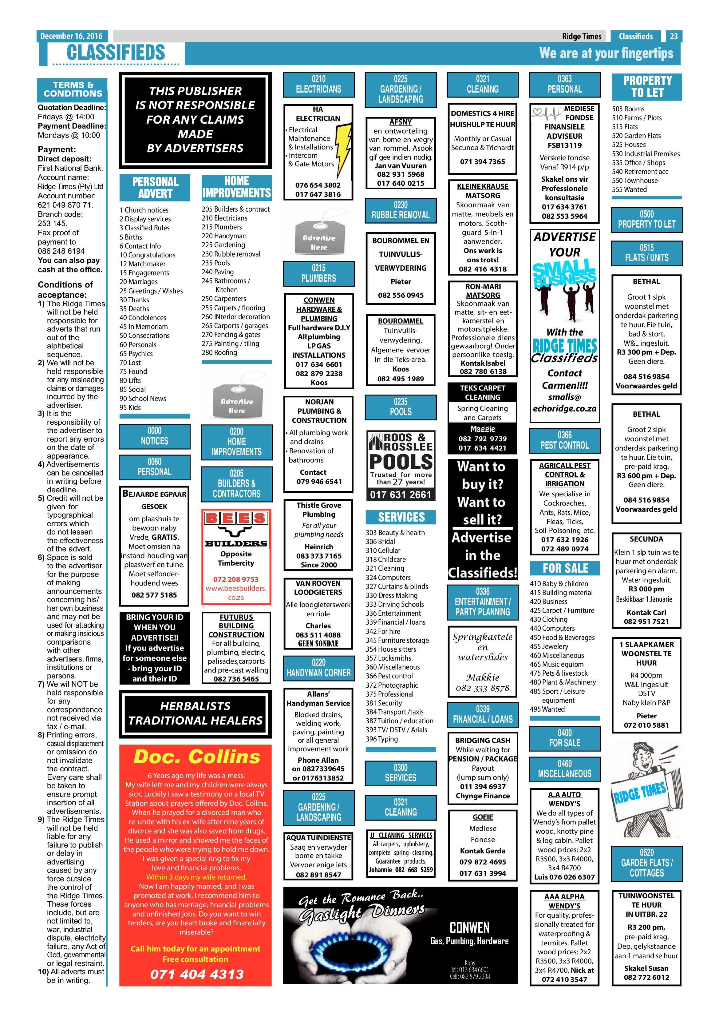 Ridge Times, 16 December 2016 page 23