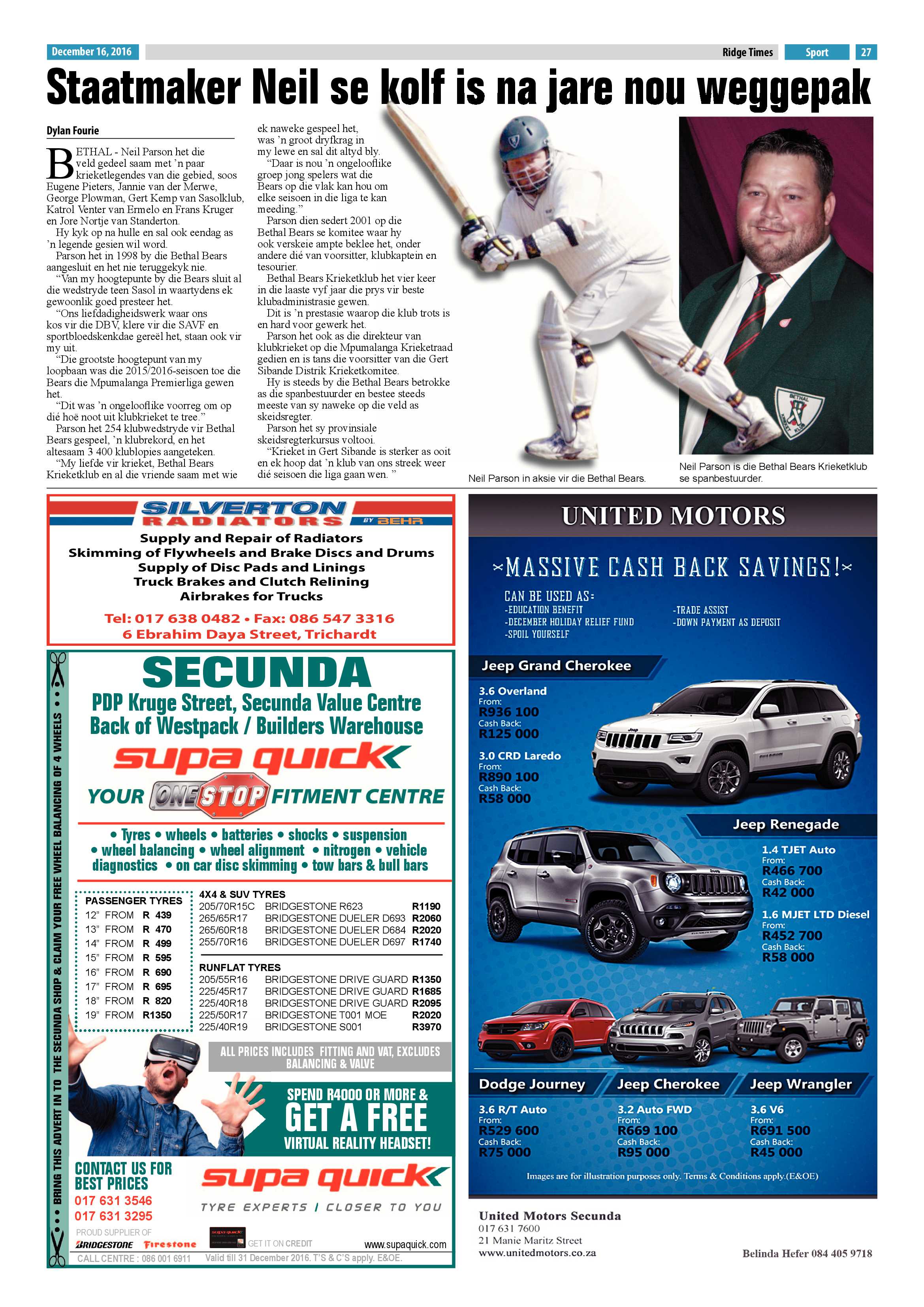 Ridge Times, 16 December 2016 page 27