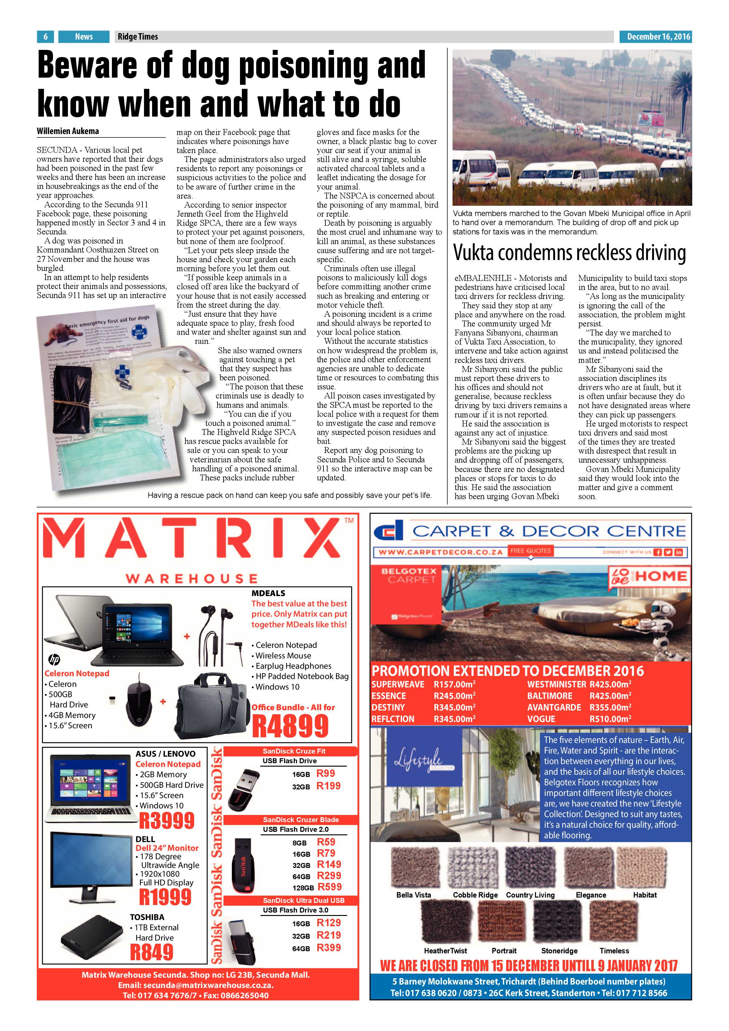 Ridge Times, 16 December 2016 page 6