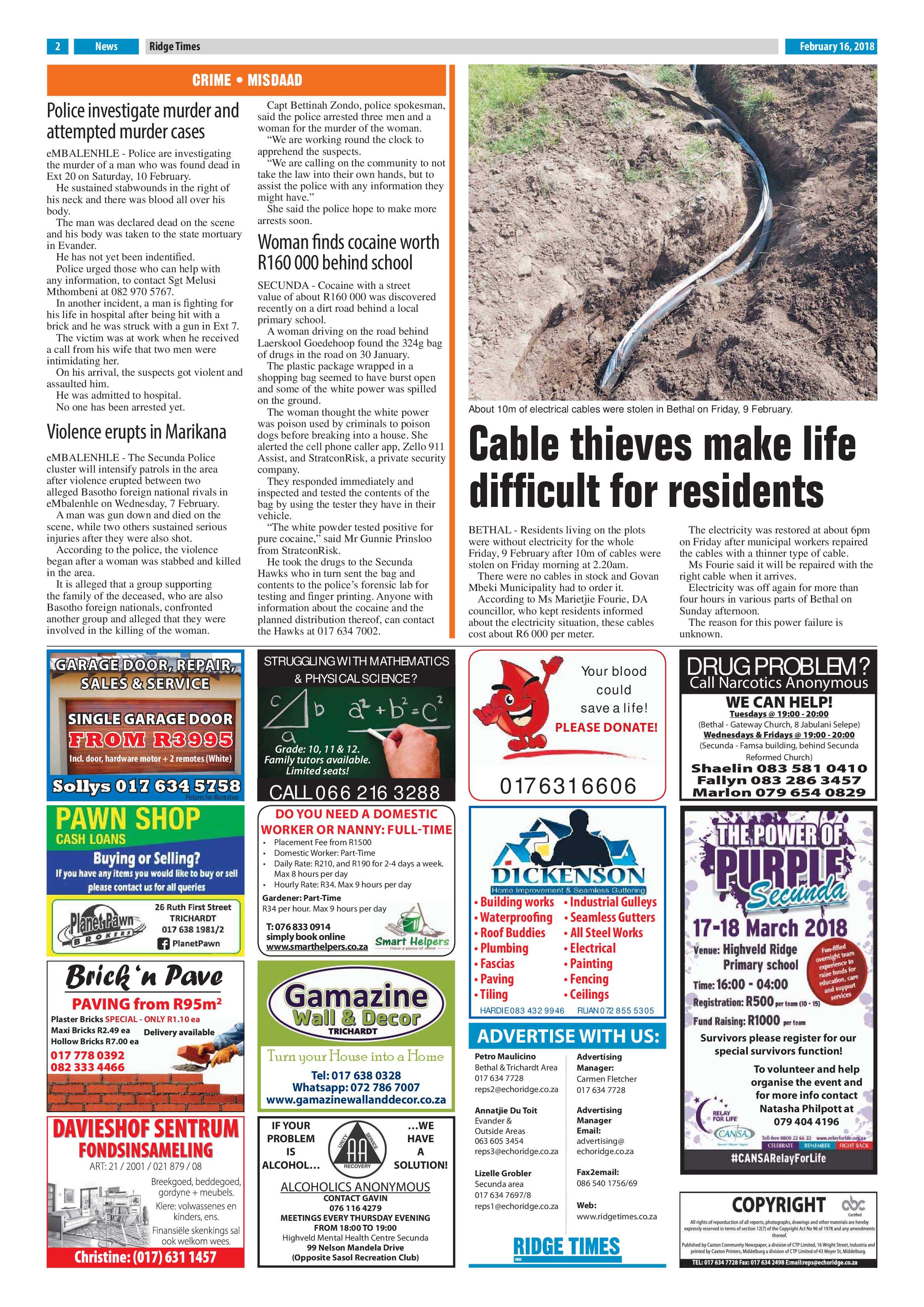 Ridge Times, 16 February 2018 page 2