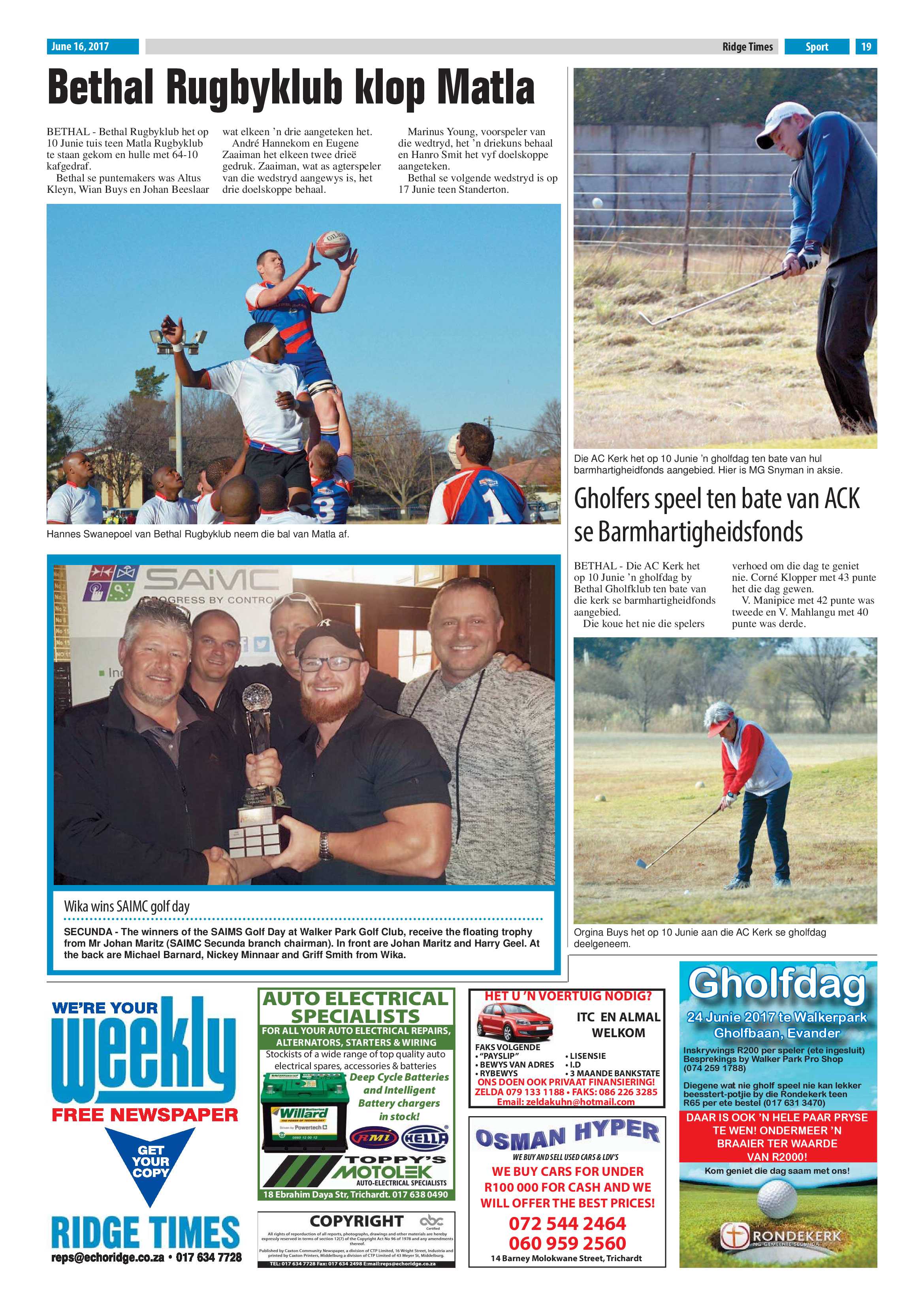 Ridge Times, 16 June 2017 page 19