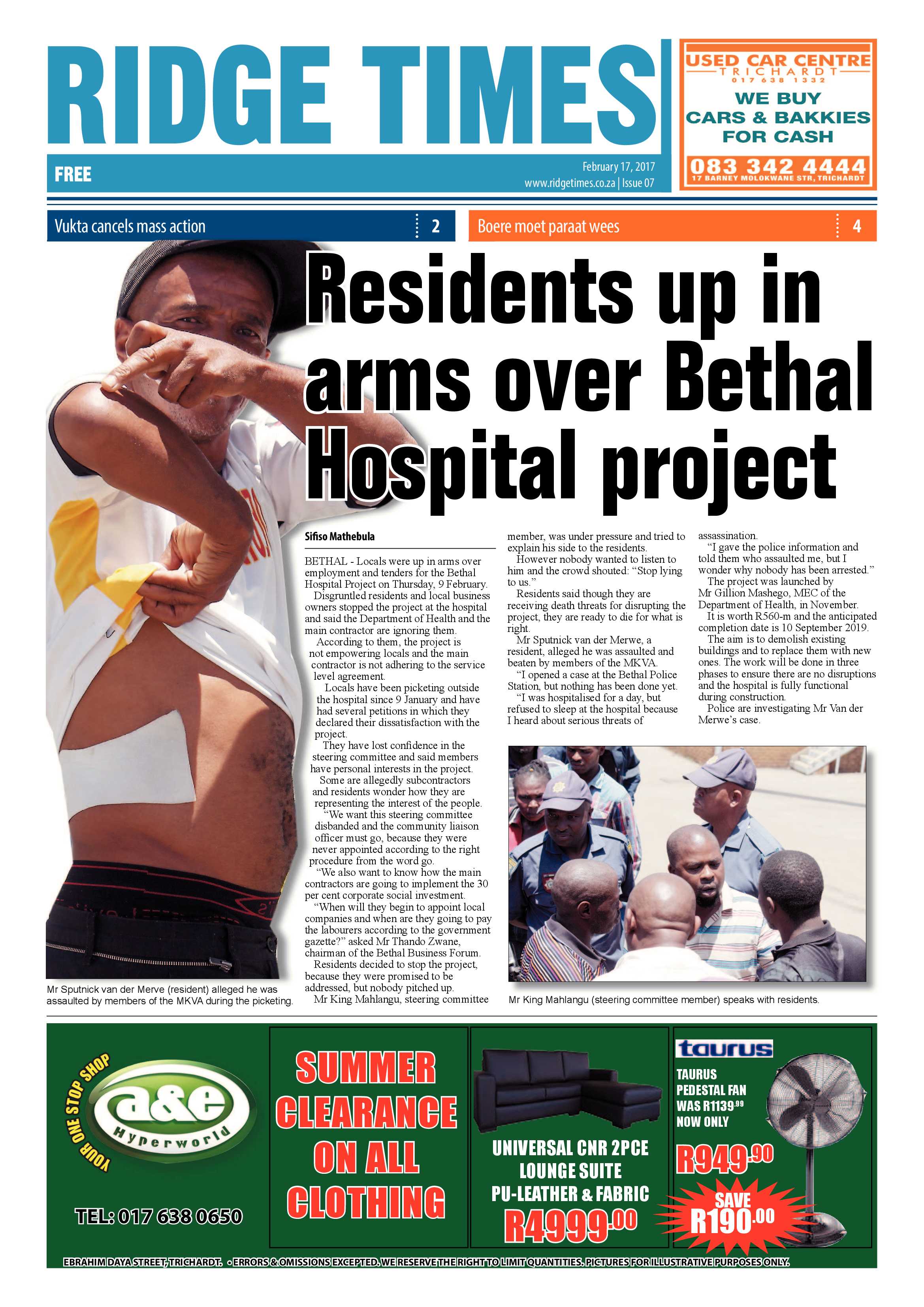 Ridge Times, 17 February 2017 page 1