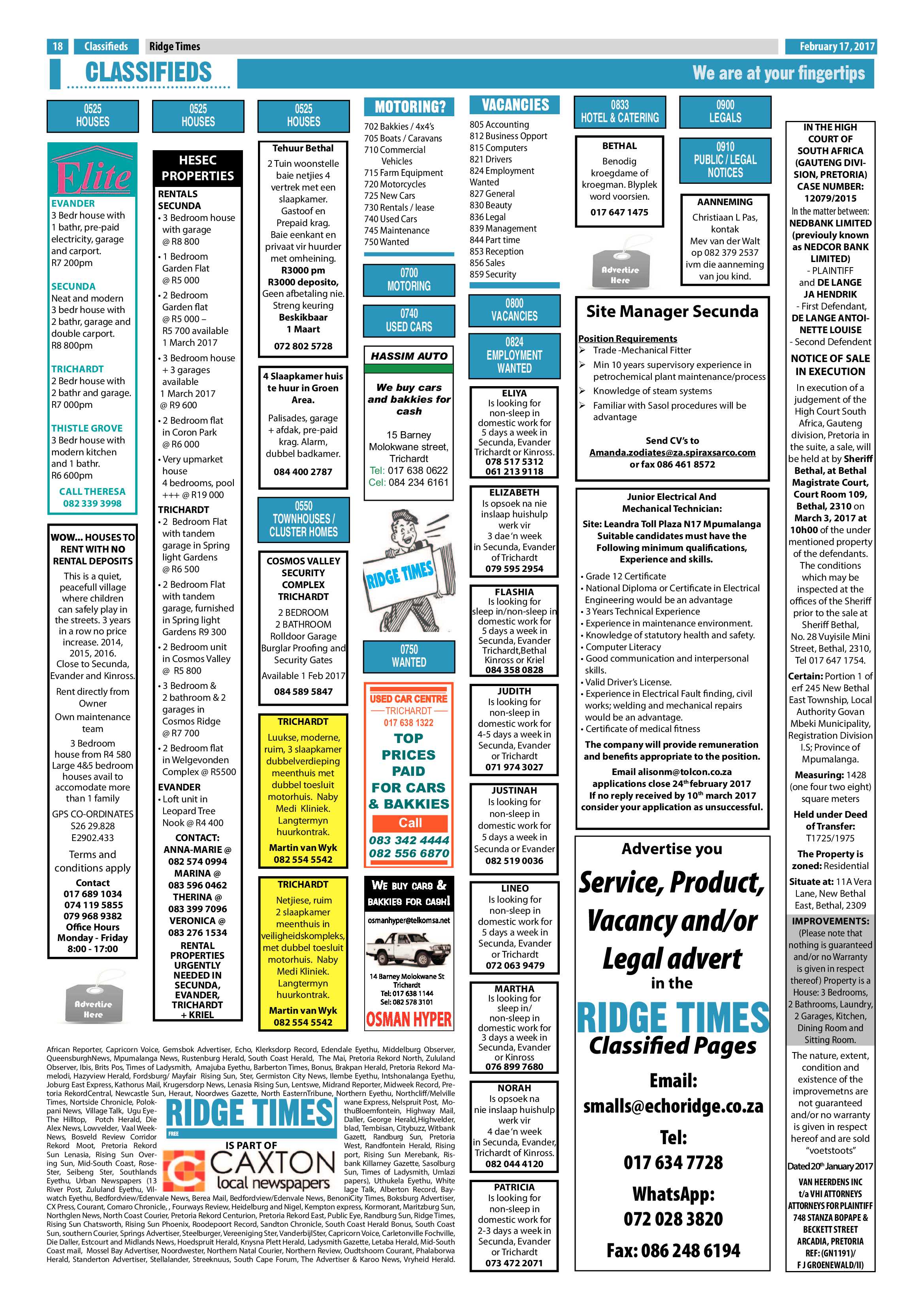 Ridge Times, 17 February 2017 page 18