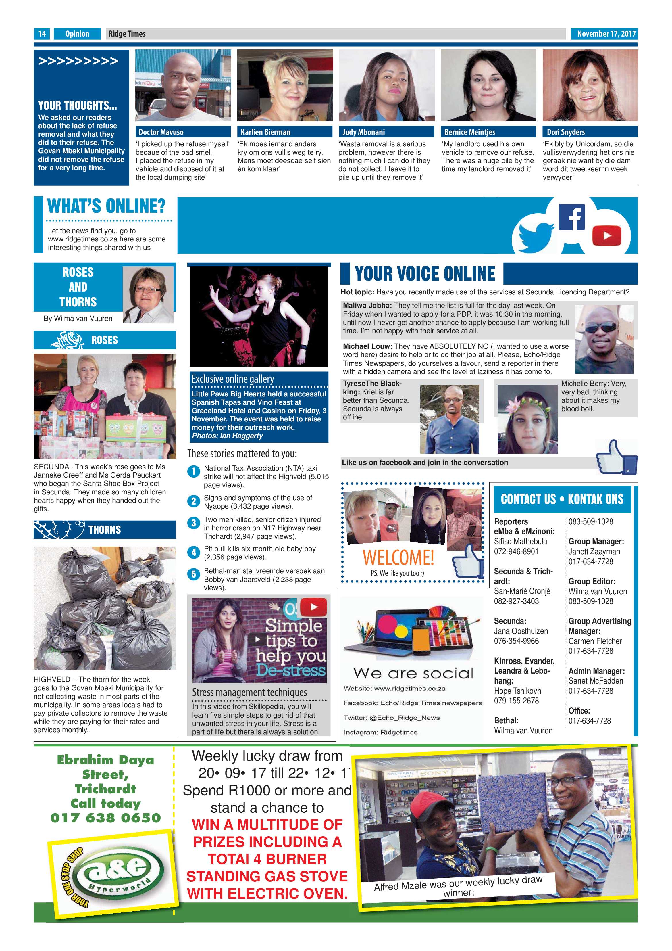 Ridge Times, 17 November 2017 page 14