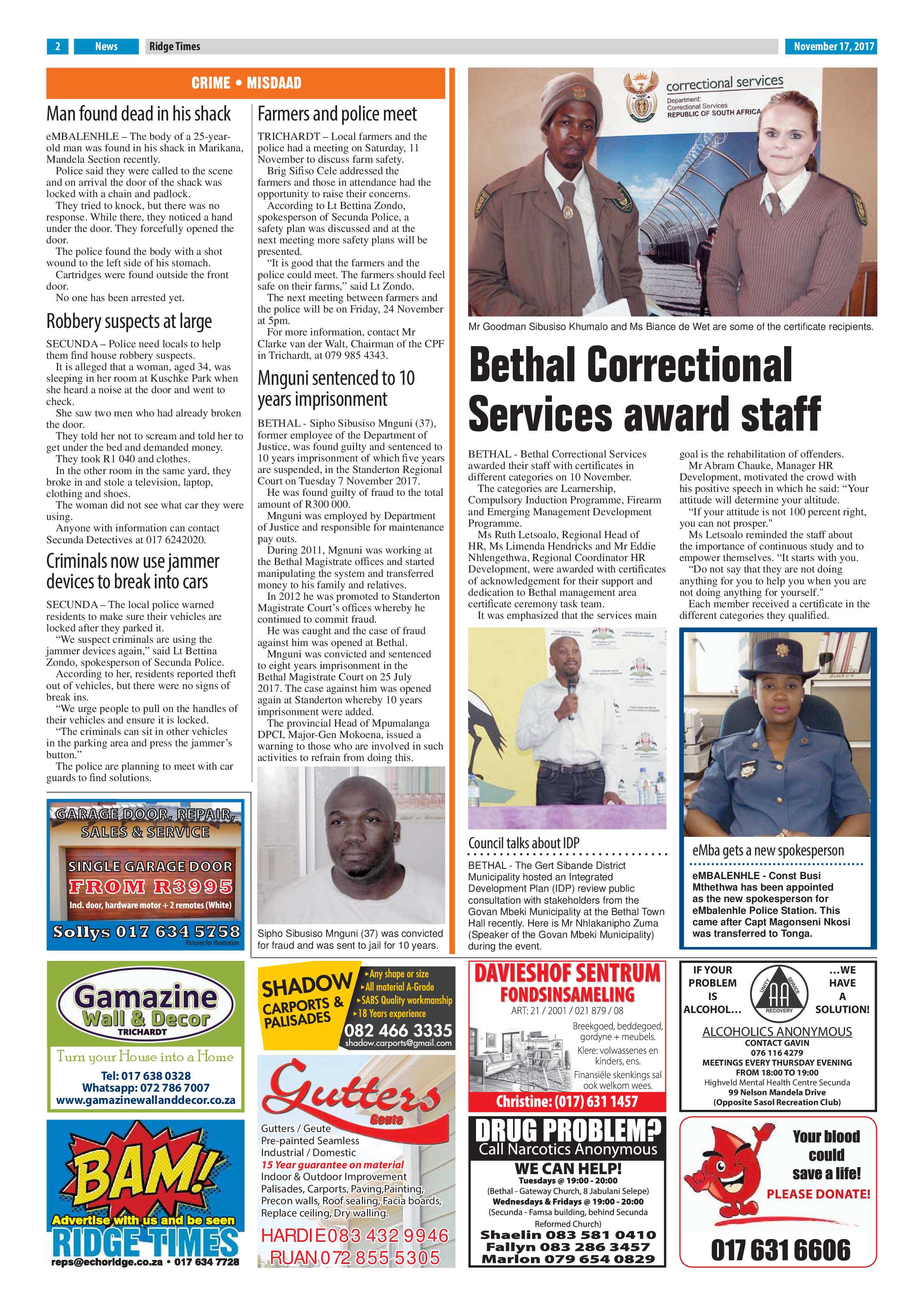 Ridge Times, 17 November 2017 page 2