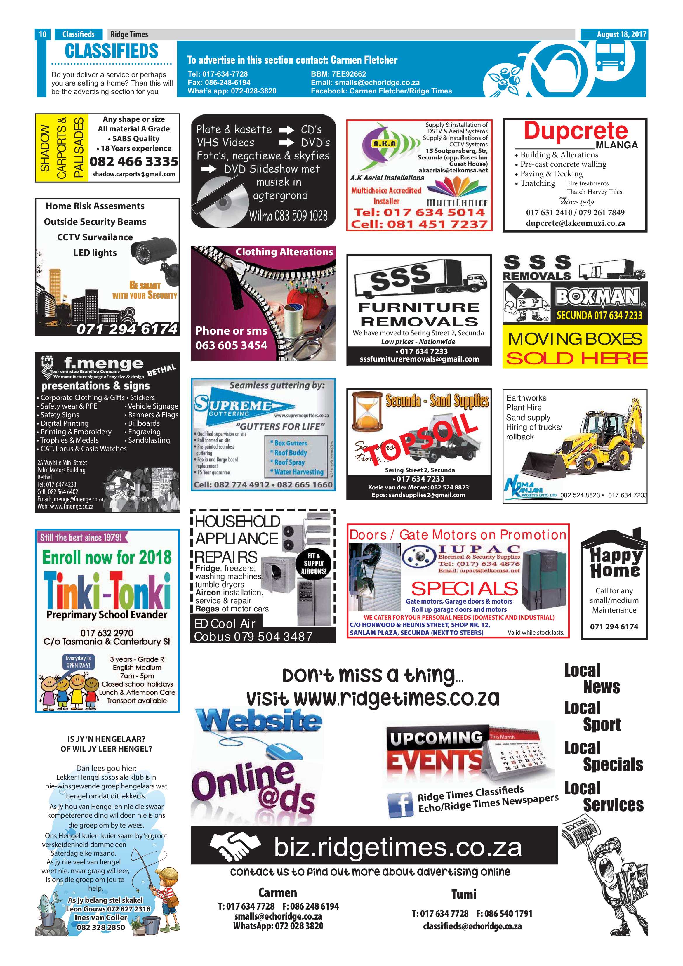Ridge Times, 18 August 2017 page 10