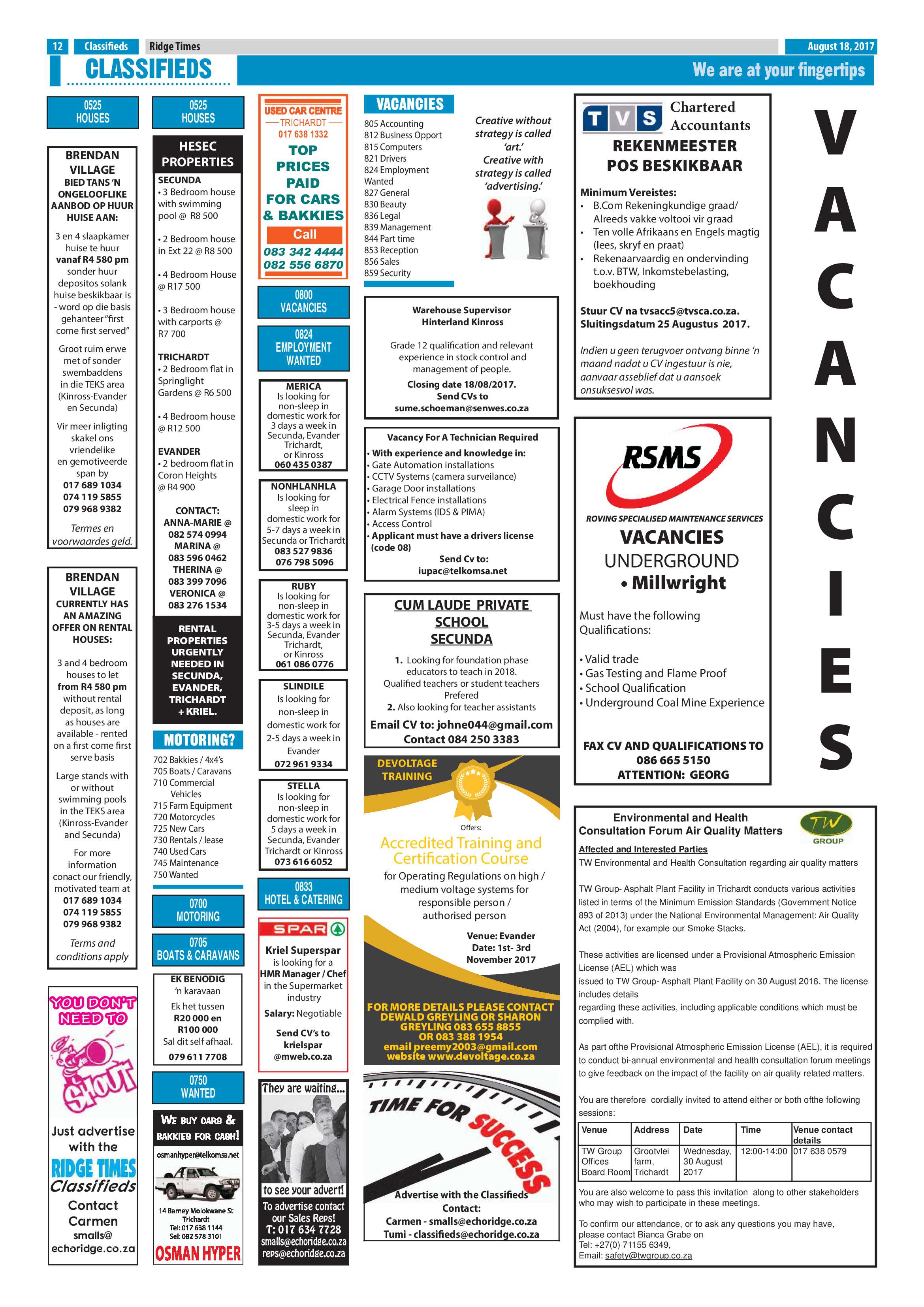 Ridge Times, 18 August 2017 page 12