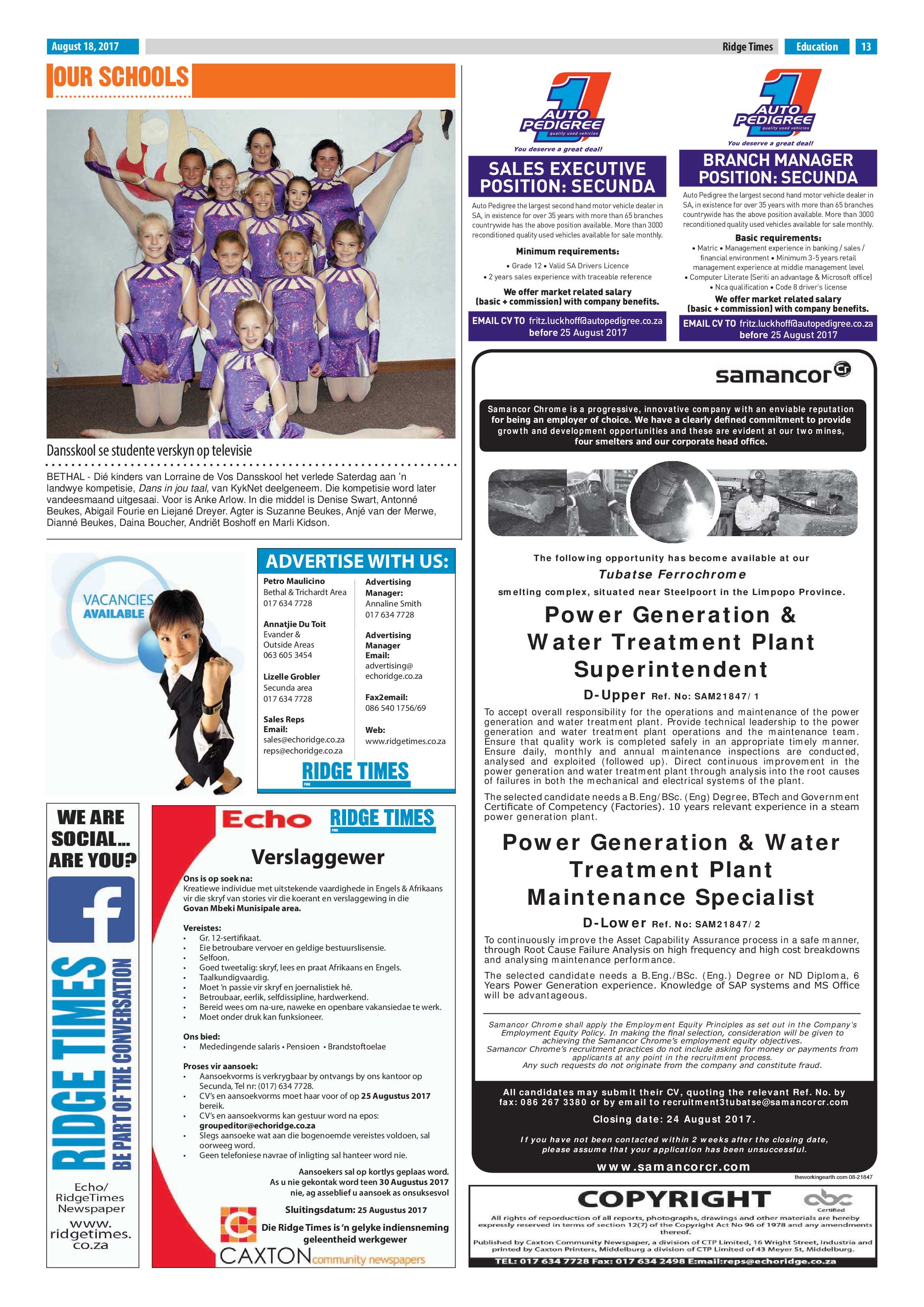 Ridge Times, 18 August 2017 page 13