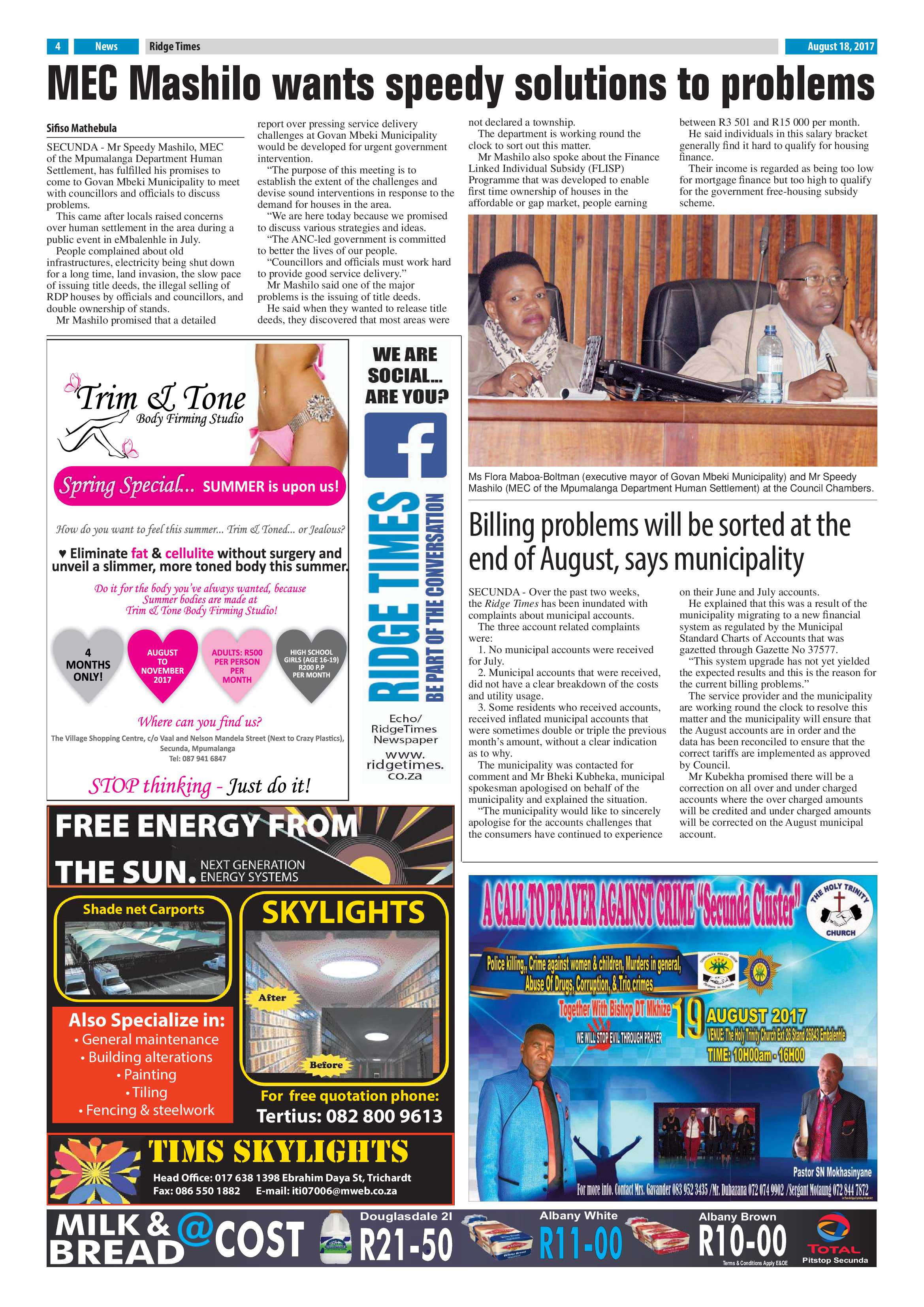 Ridge Times, 18 August 2017 page 4