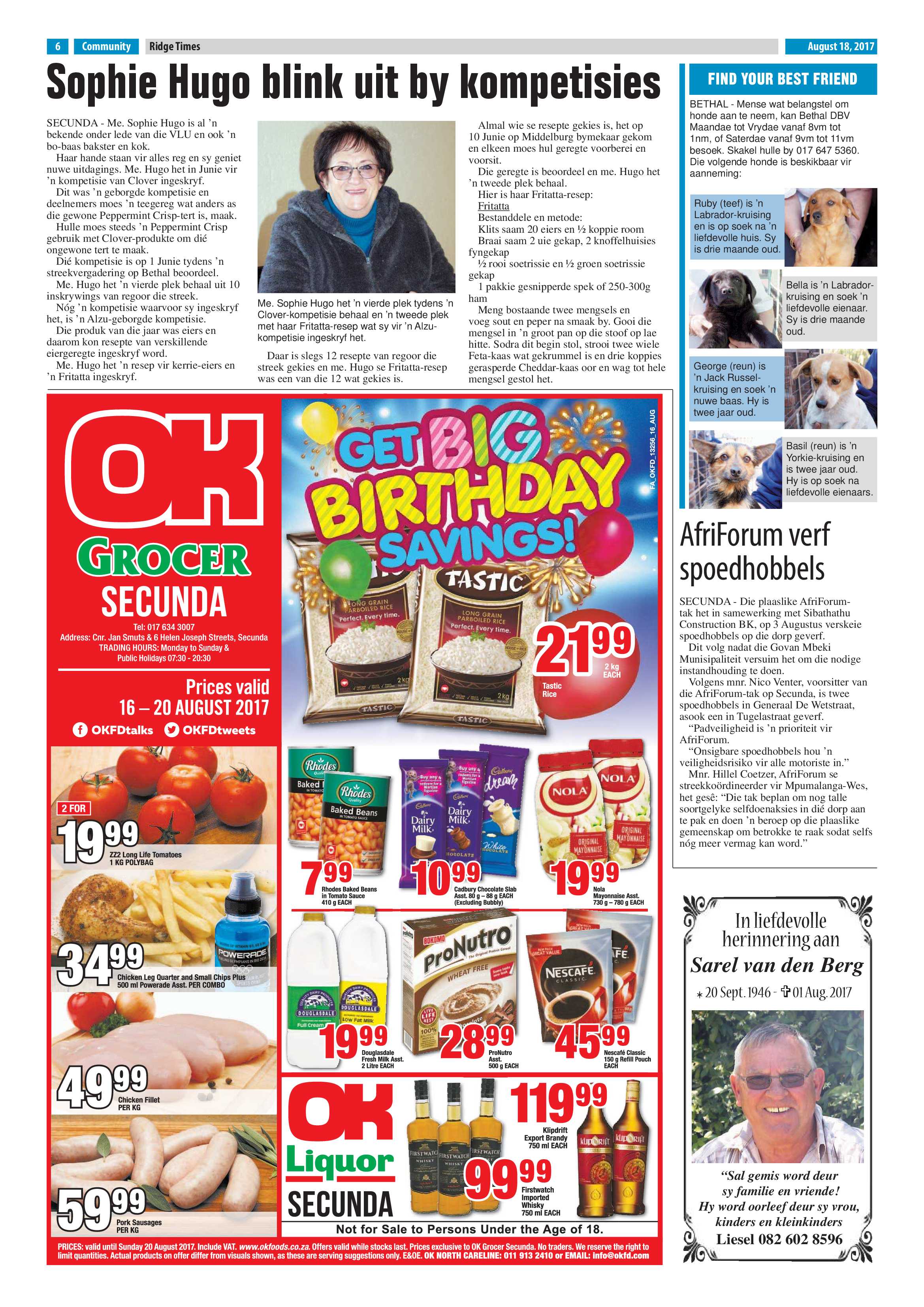 Ridge Times, 18 August 2017 page 6
