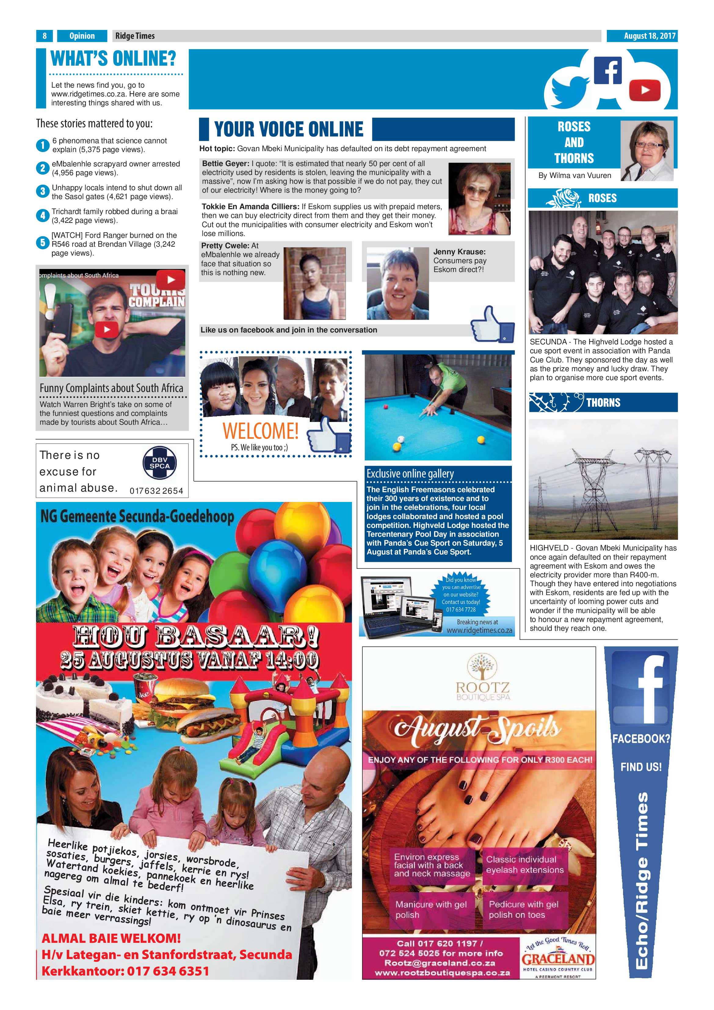 Ridge Times, 18 August 2017 page 8