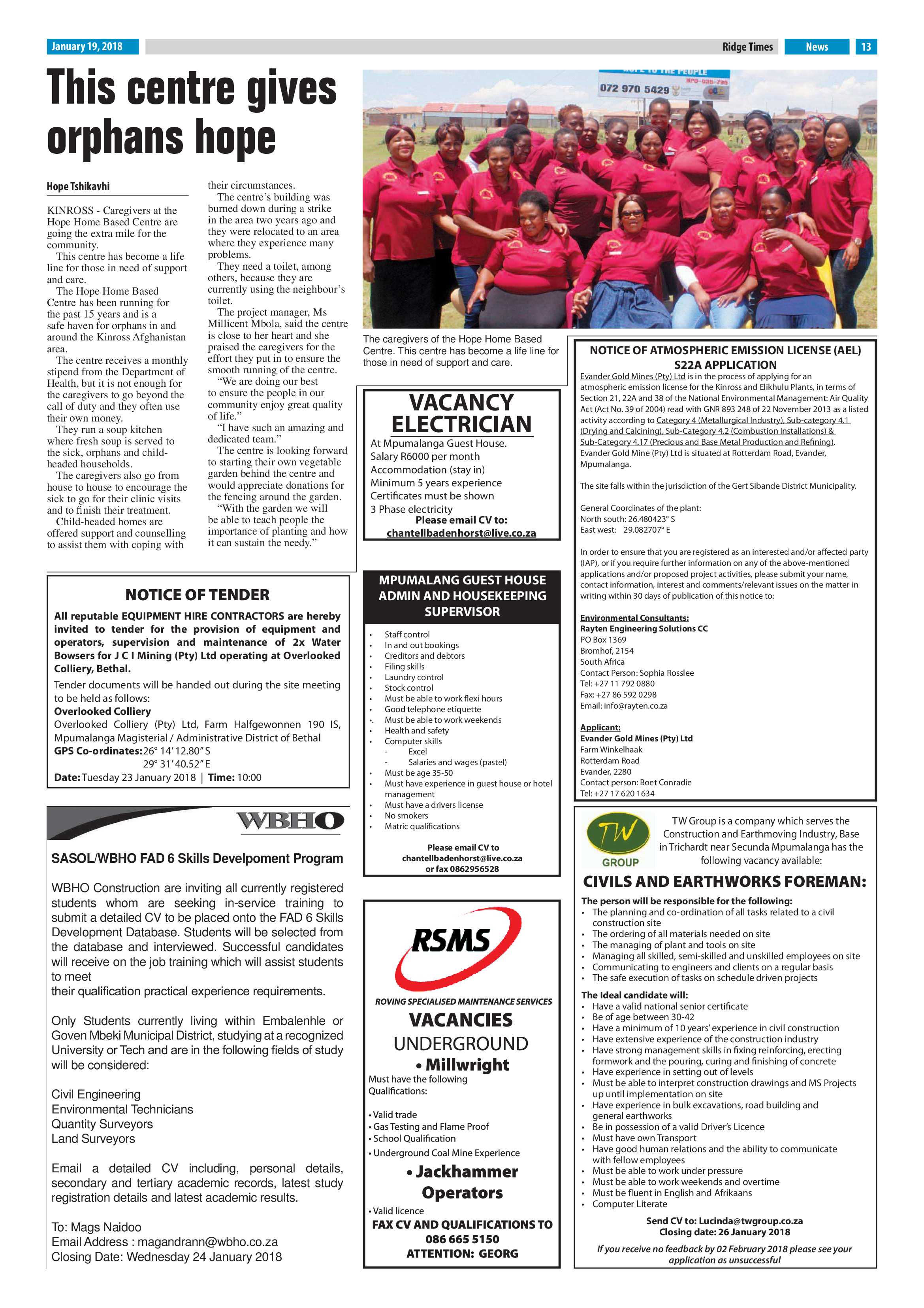 Ridge Times, 19 January 2018 page 13