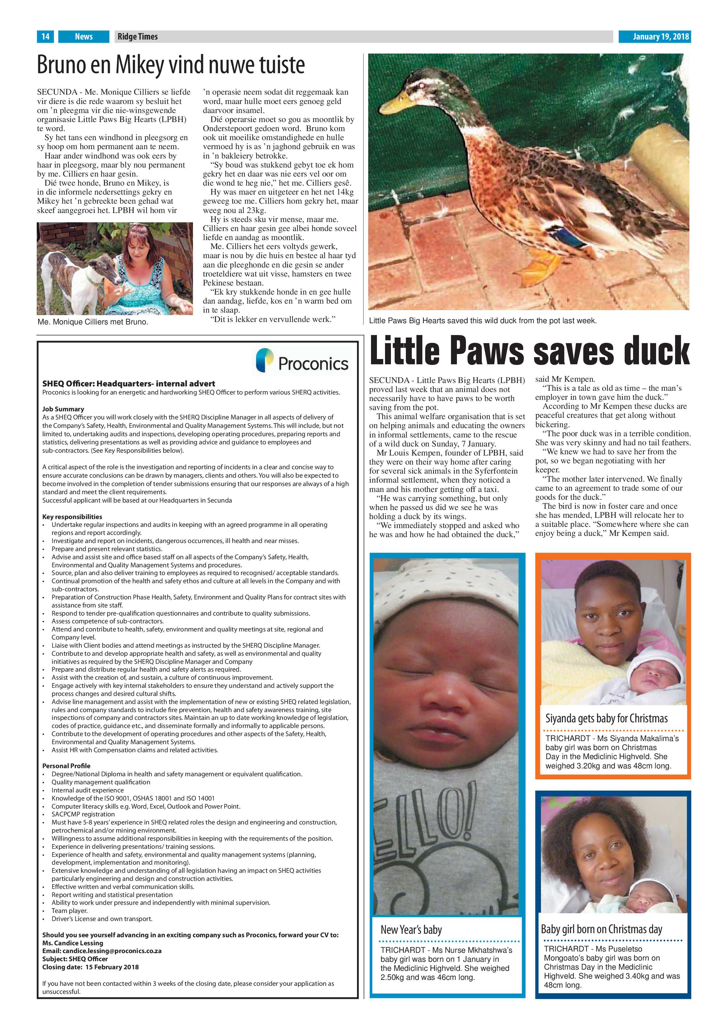 Ridge Times, 19 January 2018 page 14