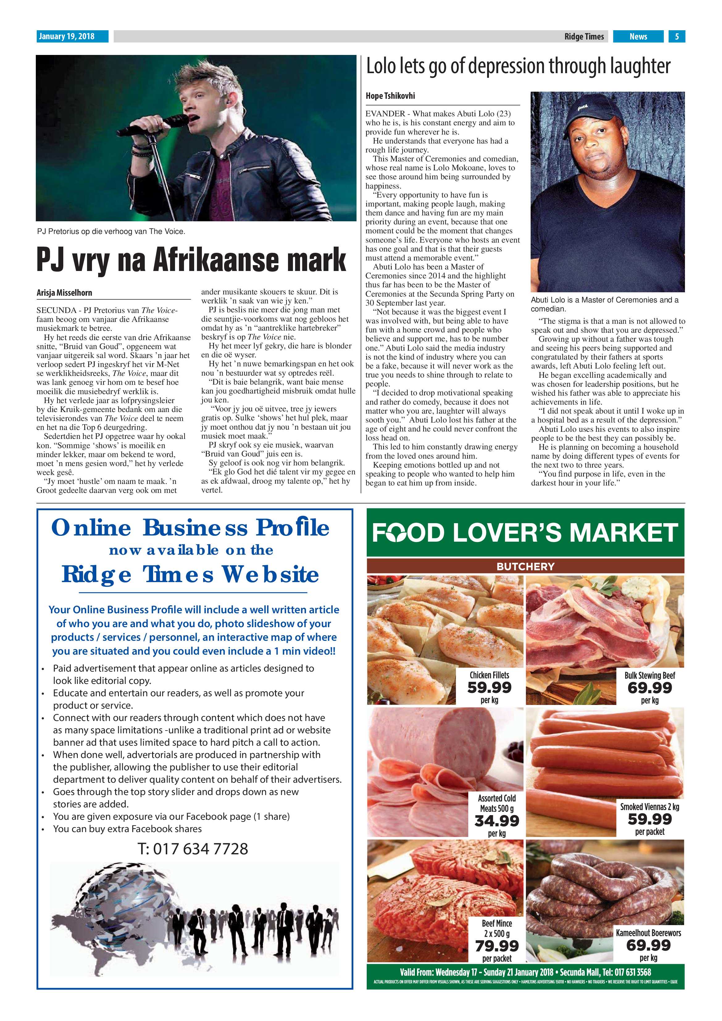 Ridge Times, 19 January 2018 page 5
