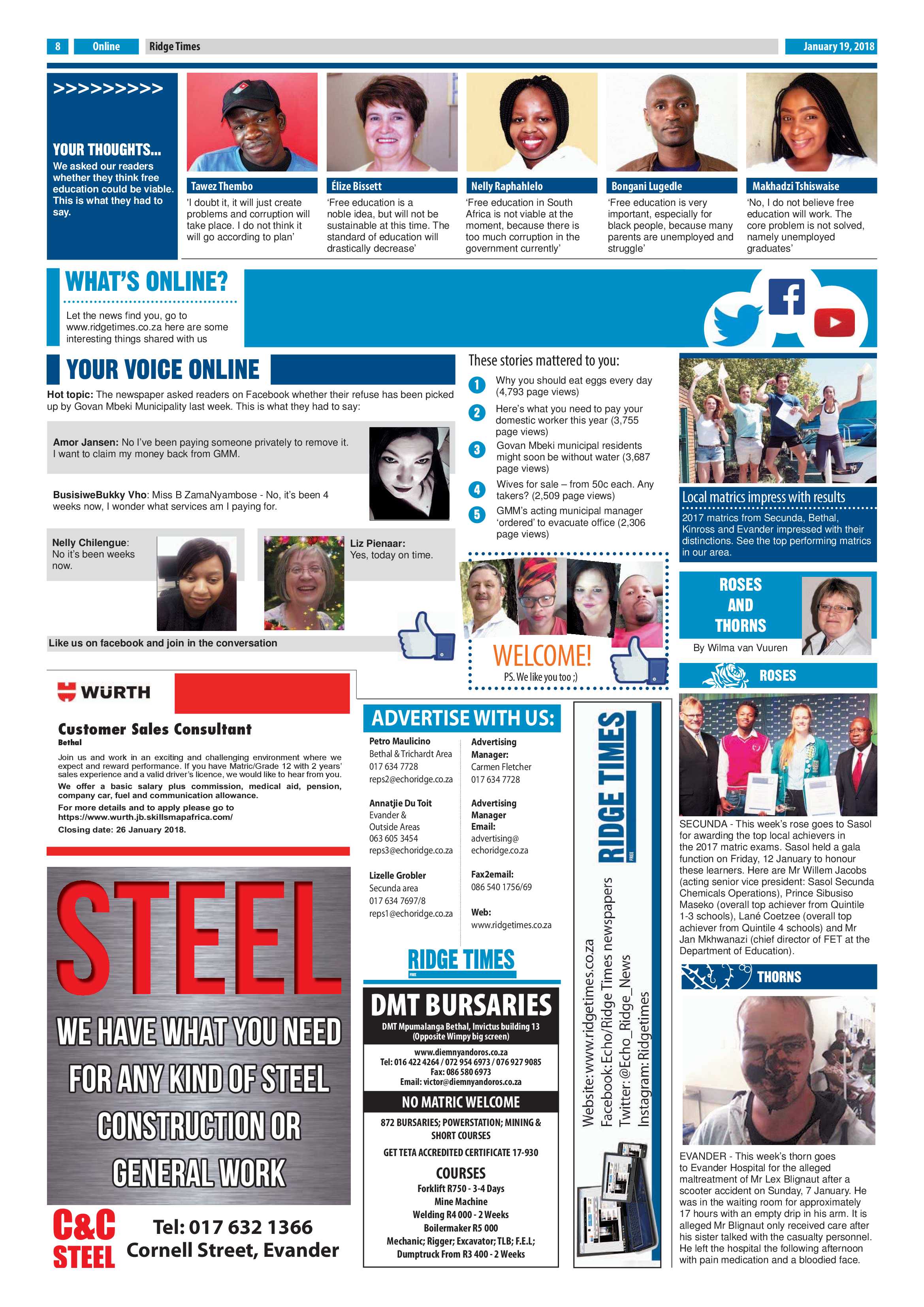 Ridge Times, 19 January 2018 page 8