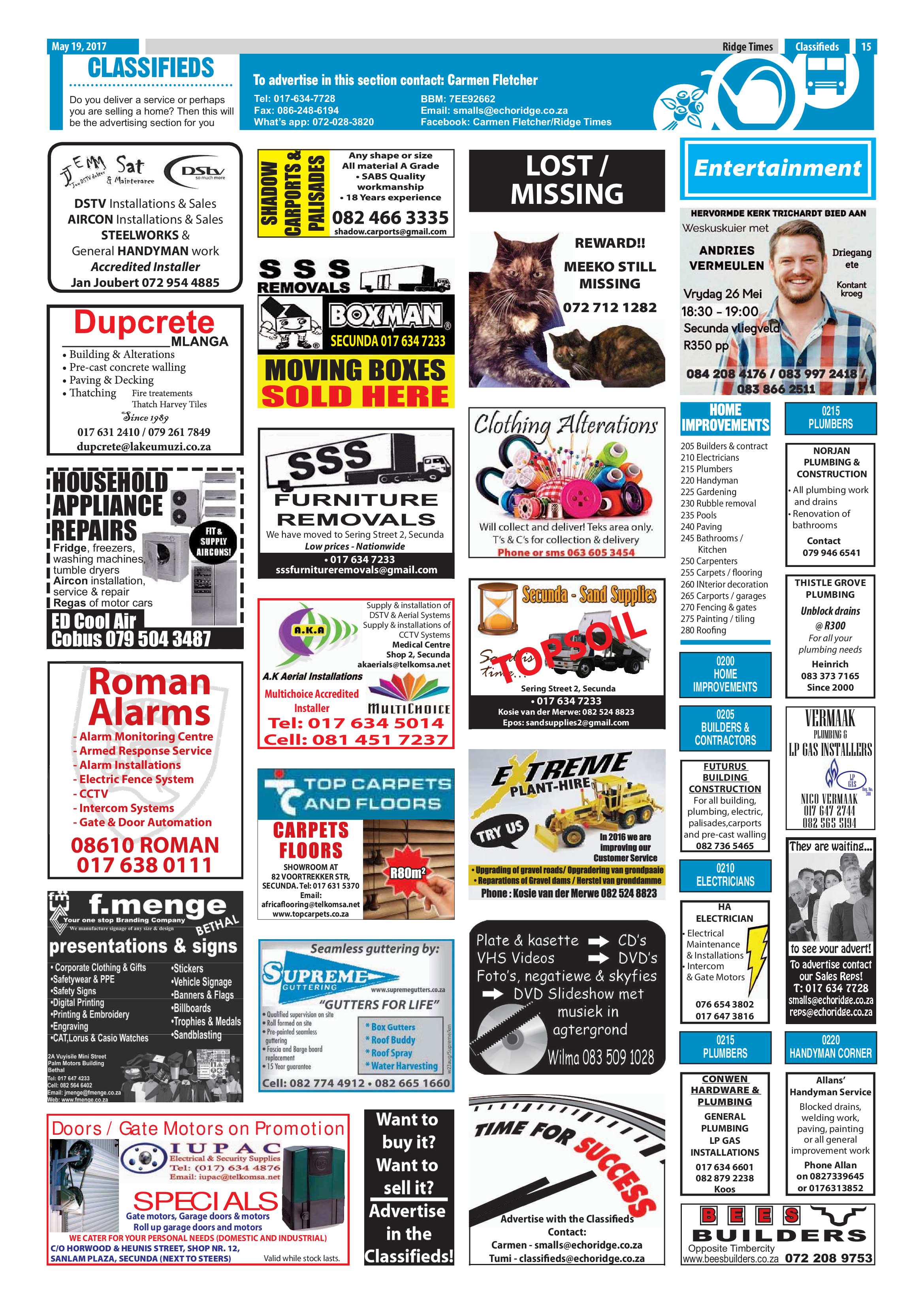 Ridge Times, 19 May 2017 page 15