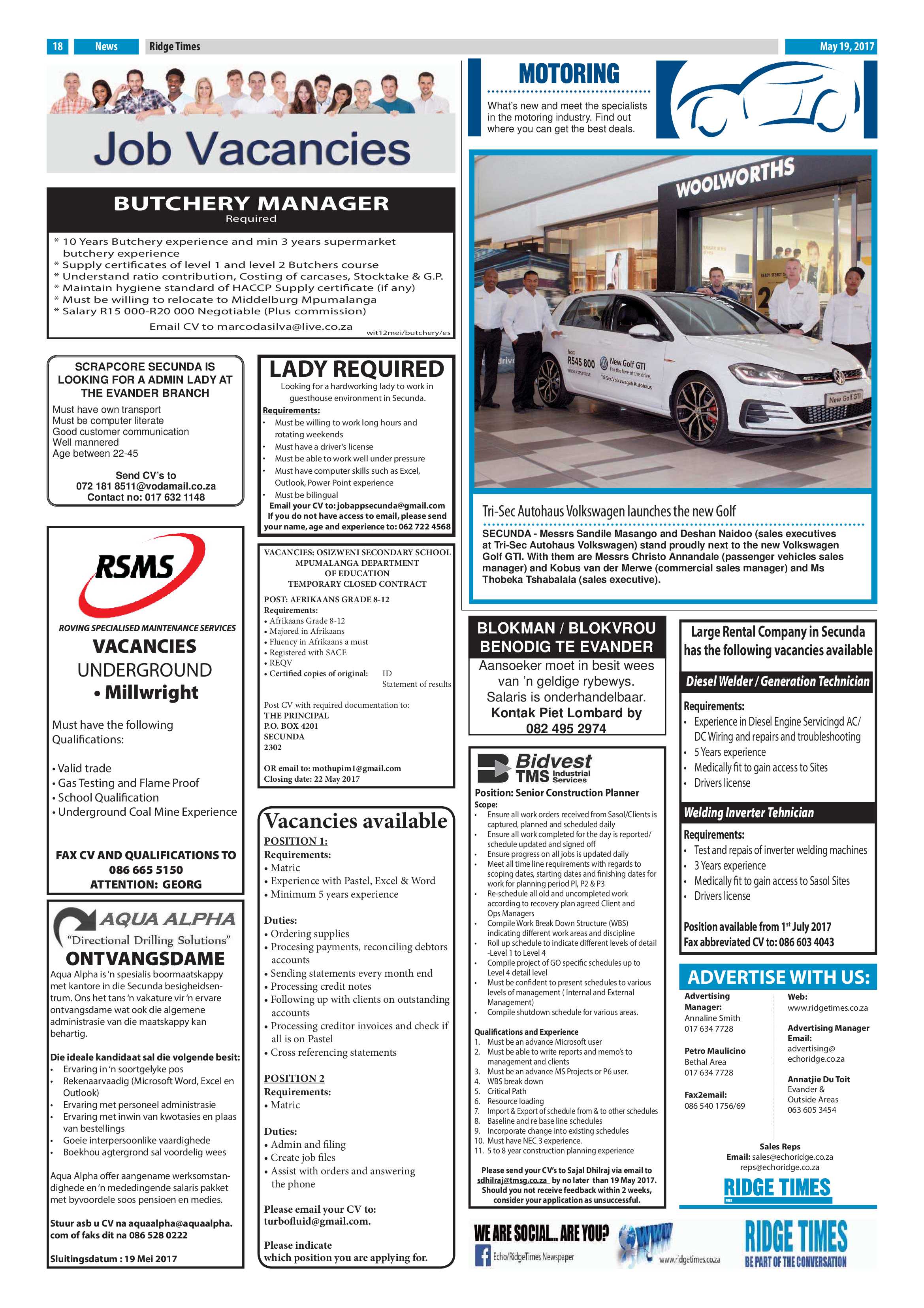 Ridge Times, 19 May 2017 page 18