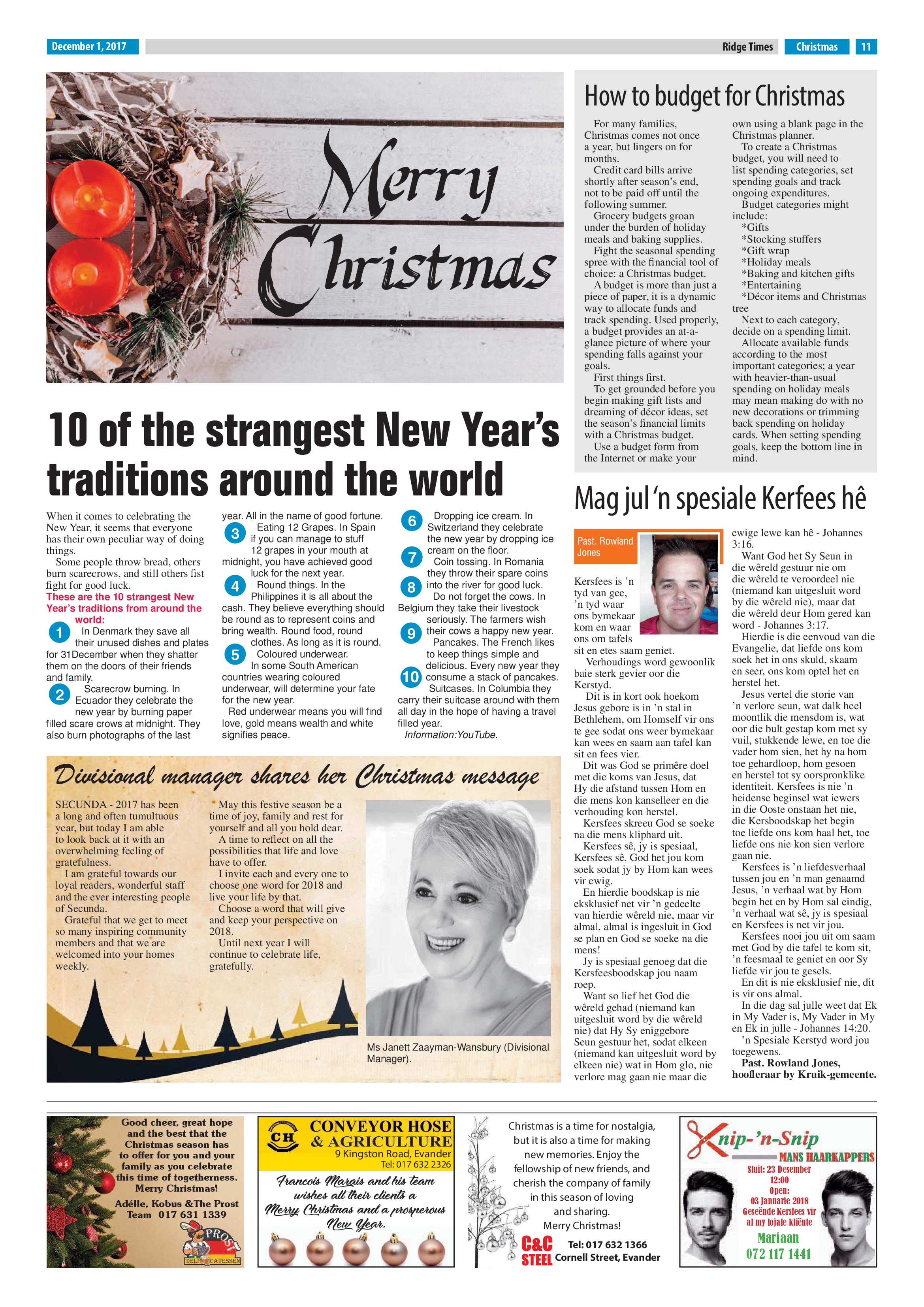 Ridge Times, 1 December 2017 page 11